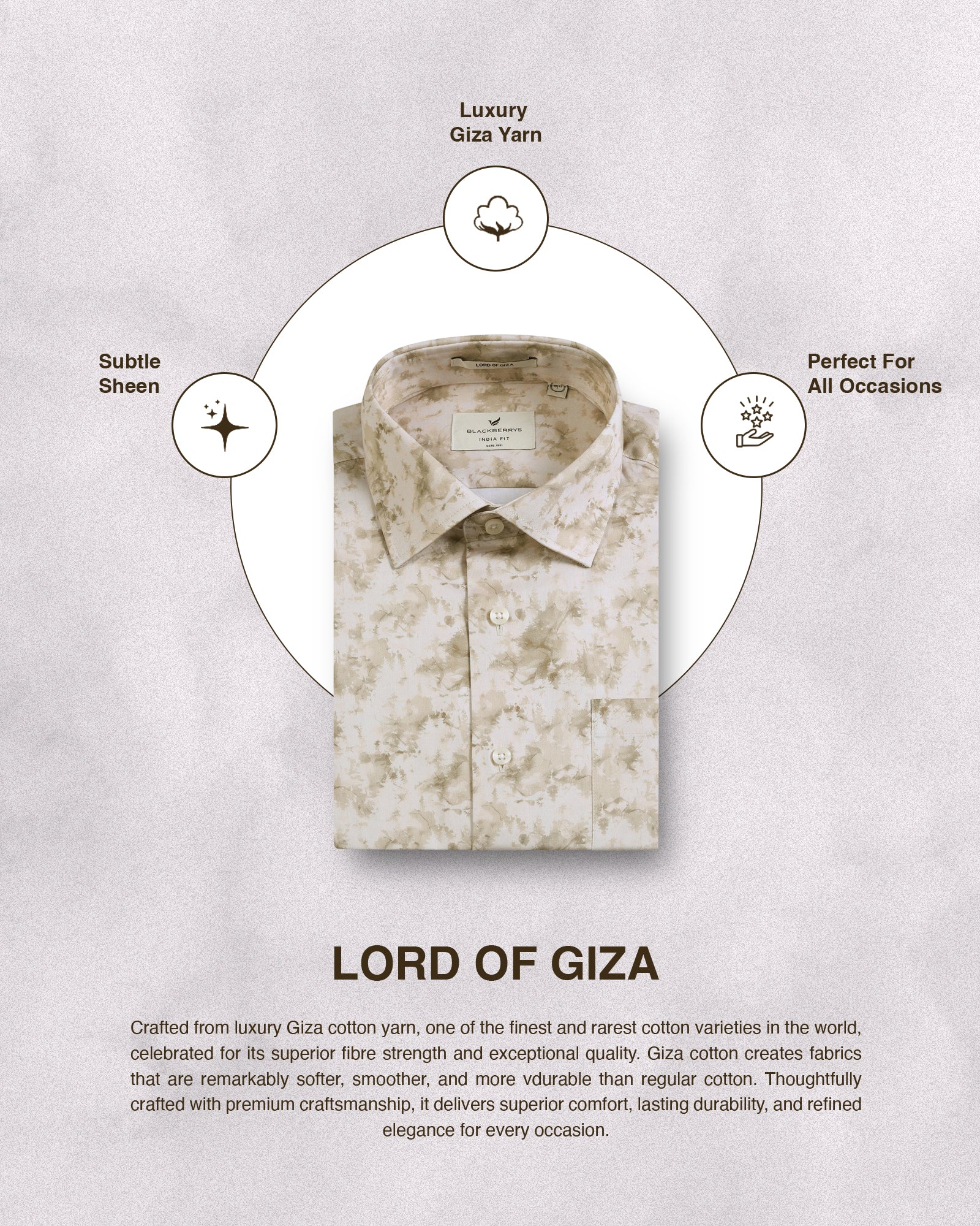 Ochre Abstract Printed Shirt - Piano