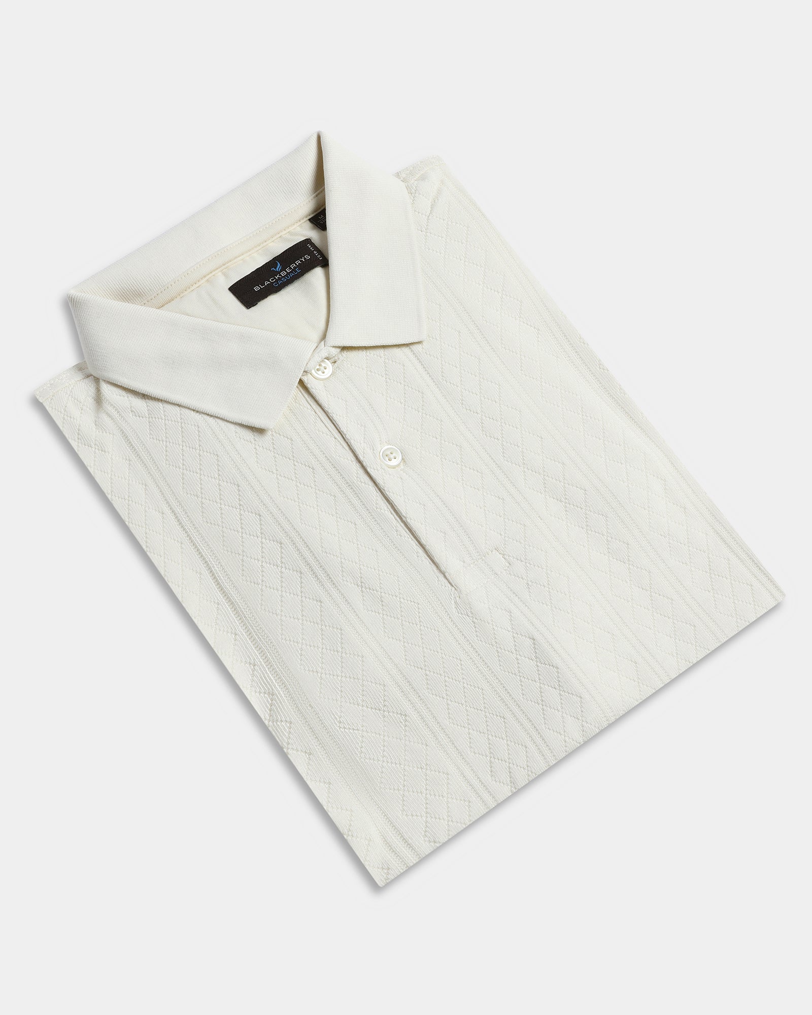 Off White Textured Polo - Yeom