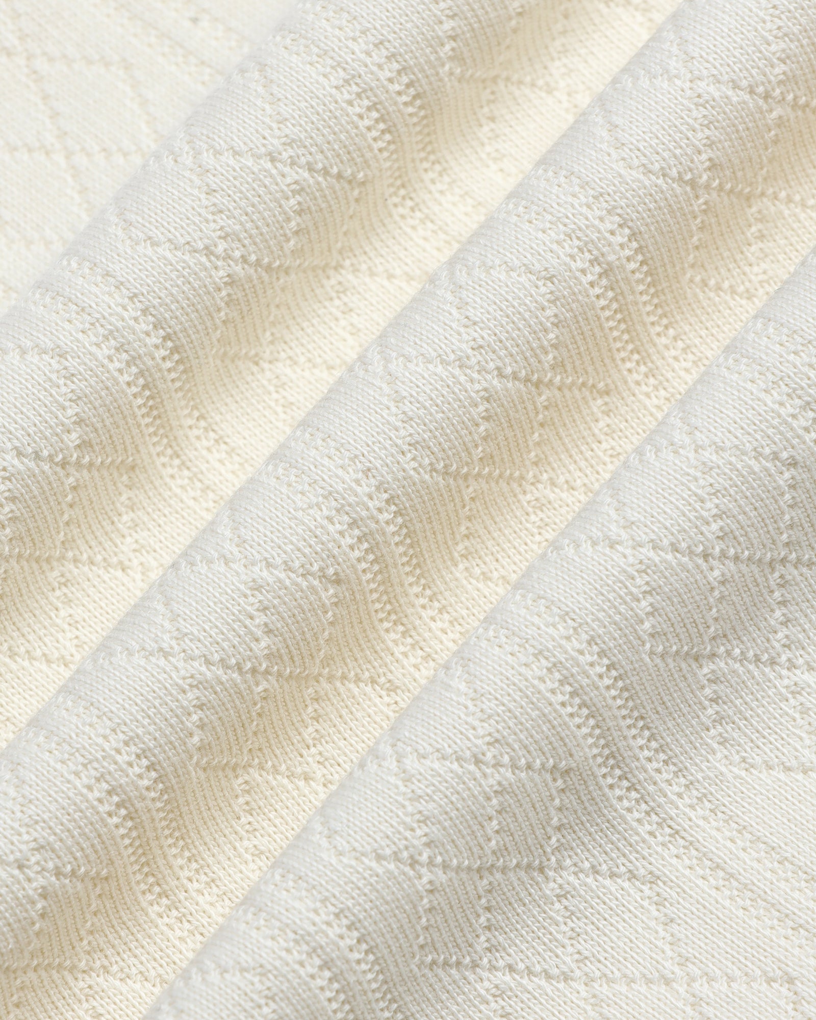 Off White Textured Polo - Yeom