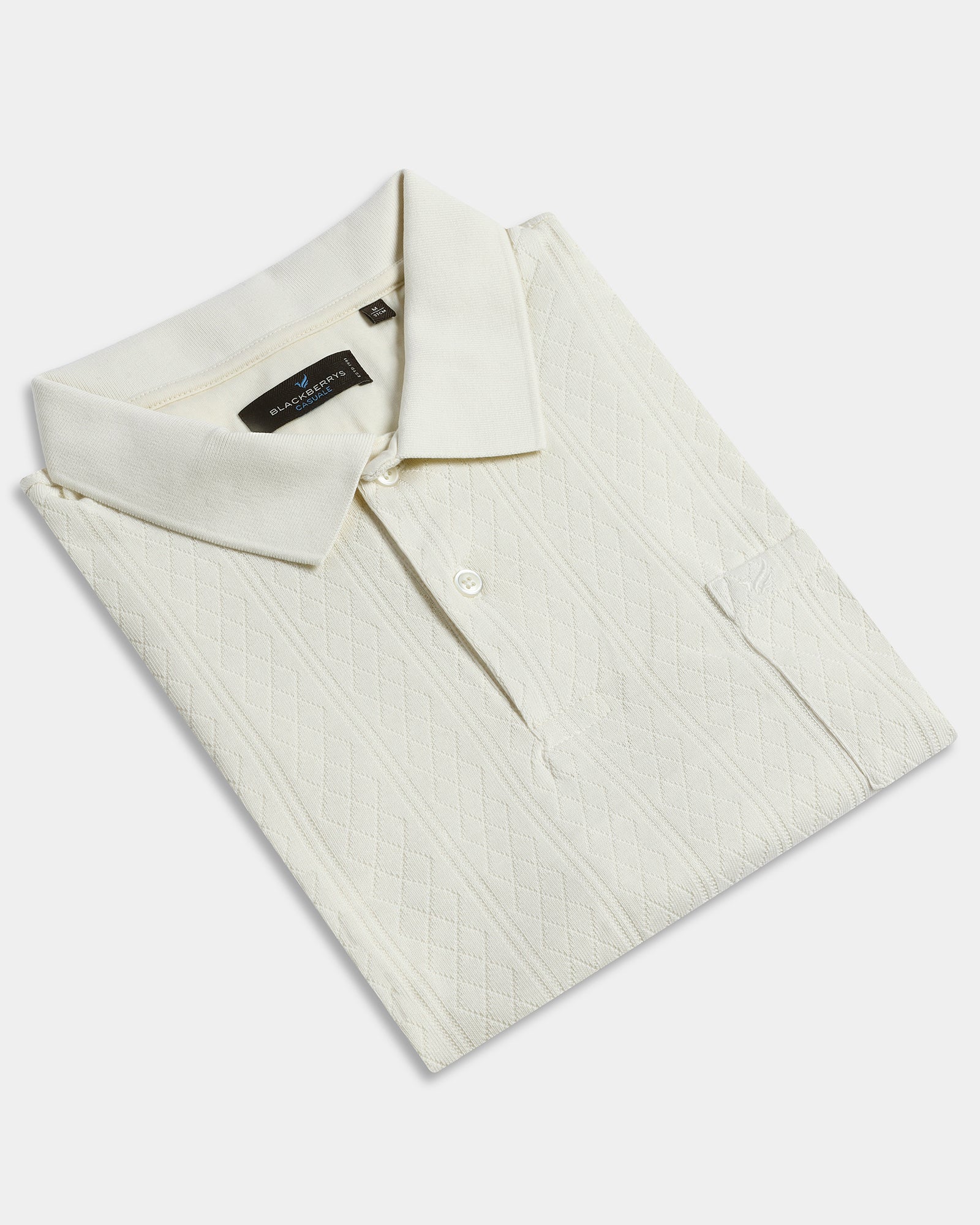 Off White Textured Polo - Yeom