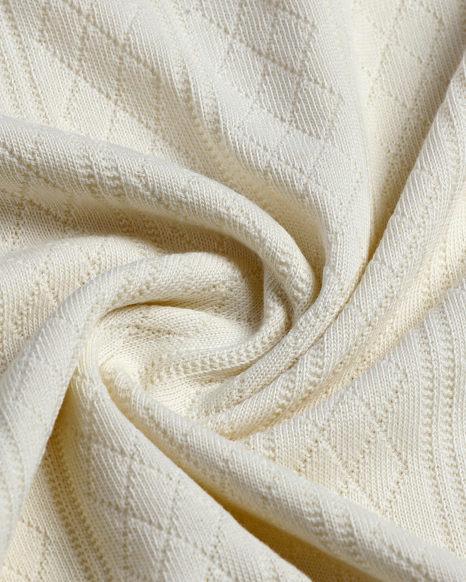 Off White Textured Polo - Yeom