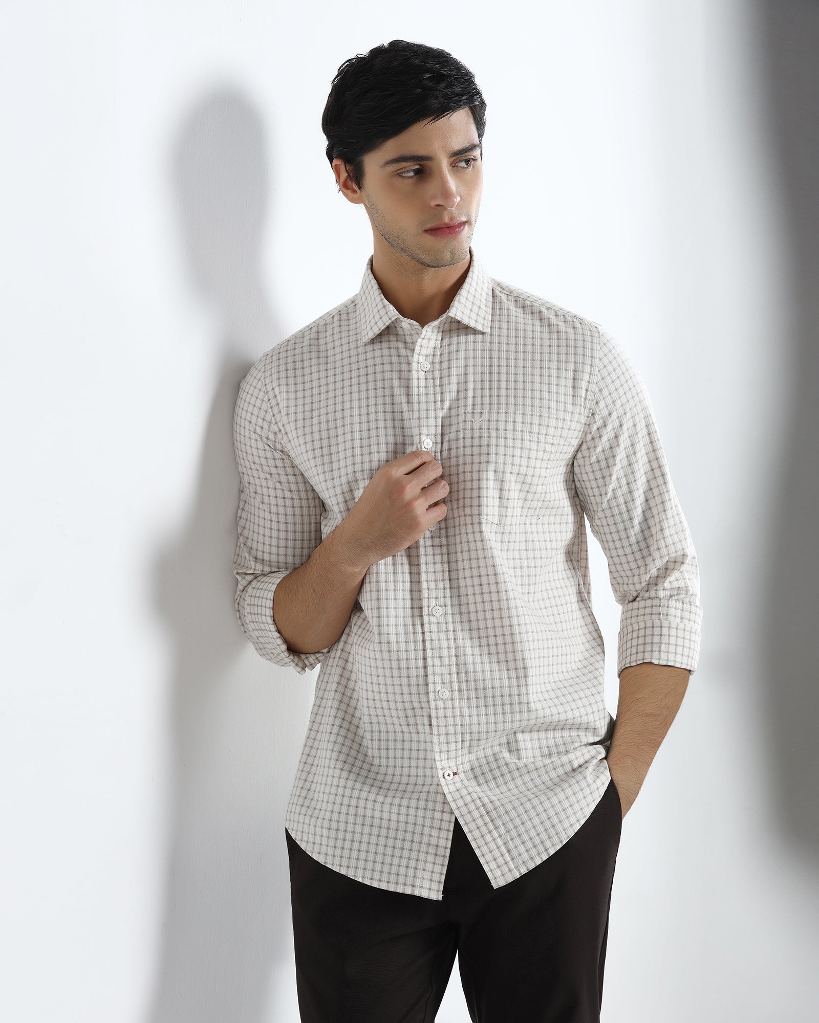 Off White Check Shirt - Nusa