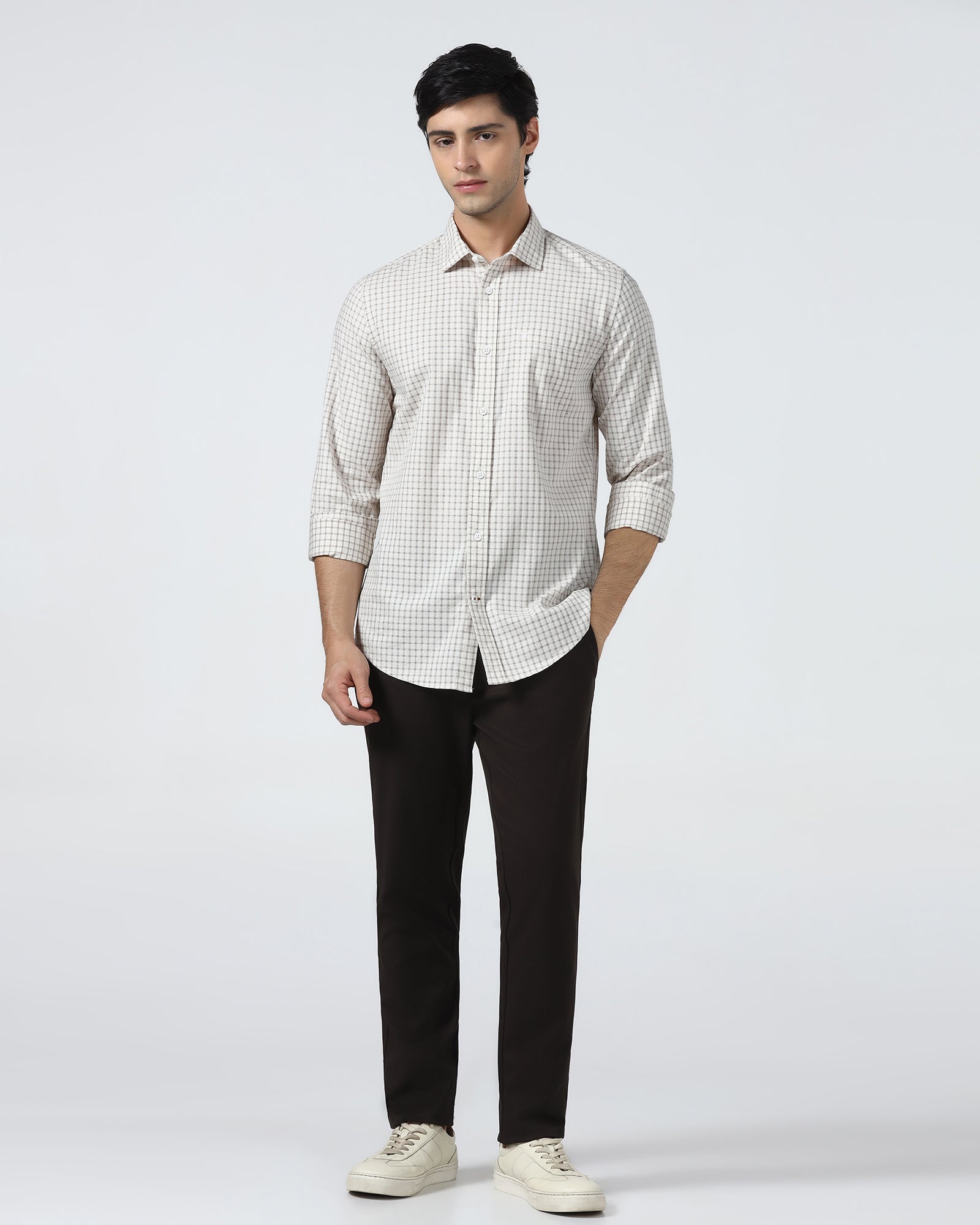 Off White Check Shirt - Nusa