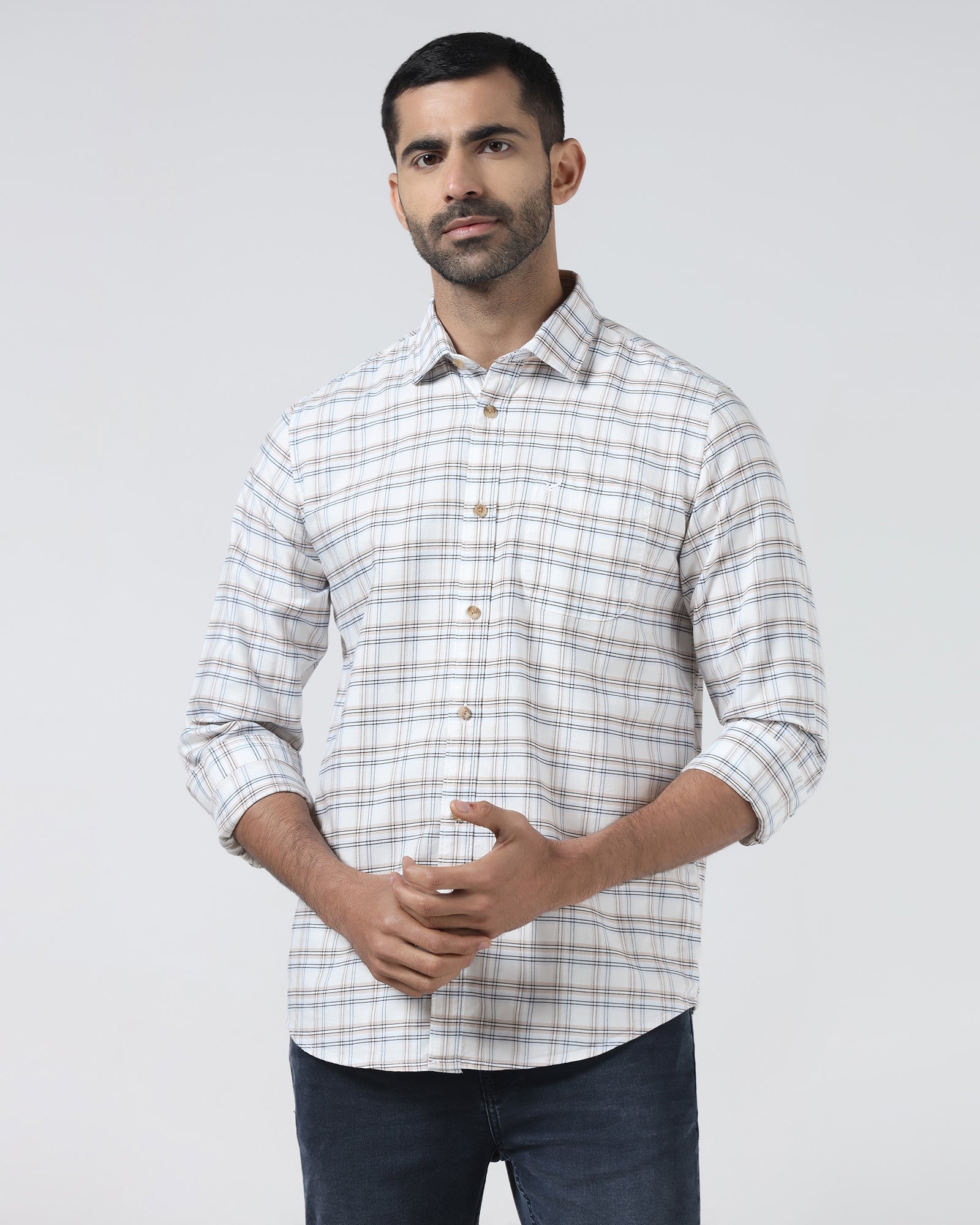 Off White Check Shirt - Valento