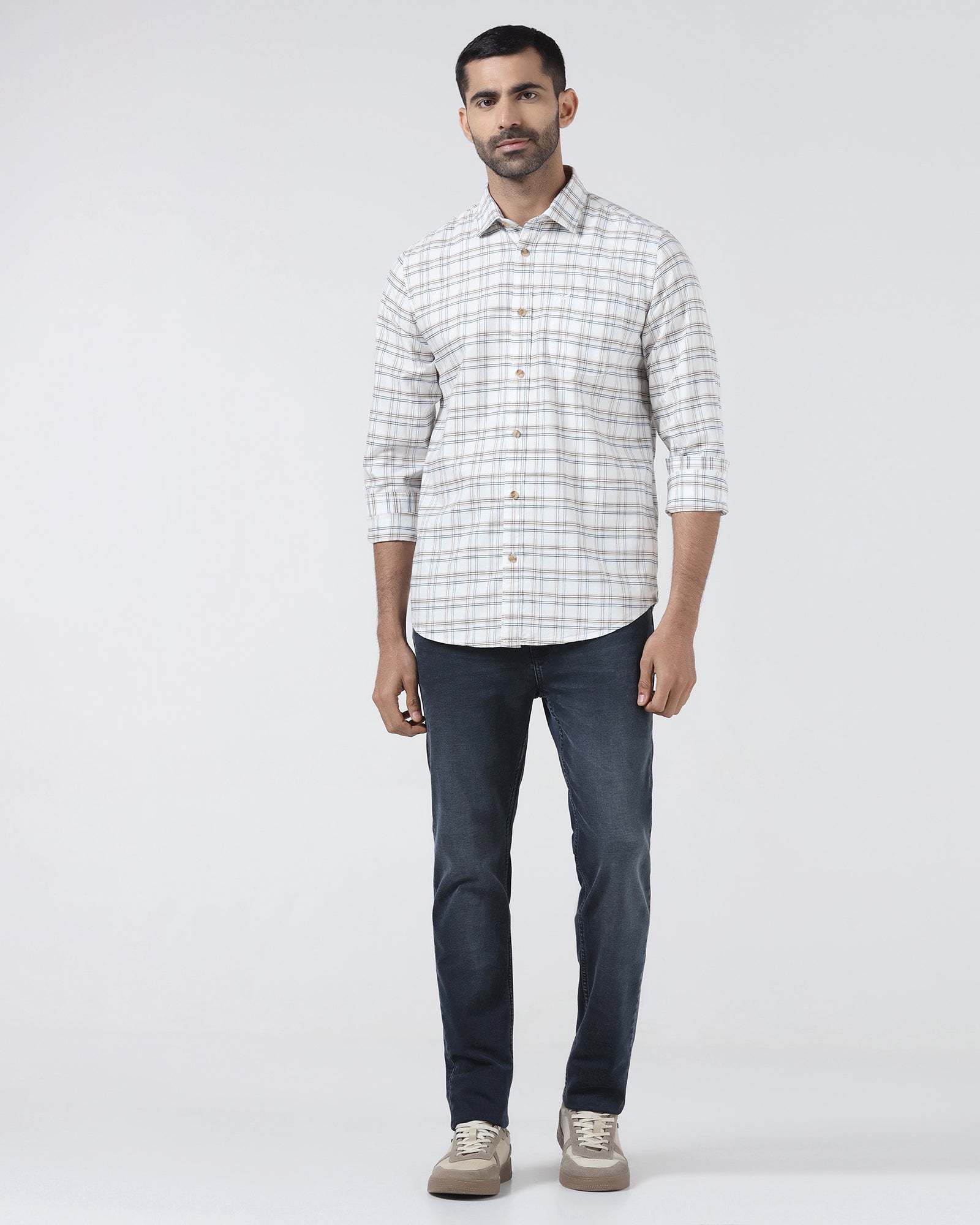 Off White Check Shirt - Valento