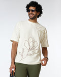 Off White Relaxed Fit Printed T-Shirt - Abio