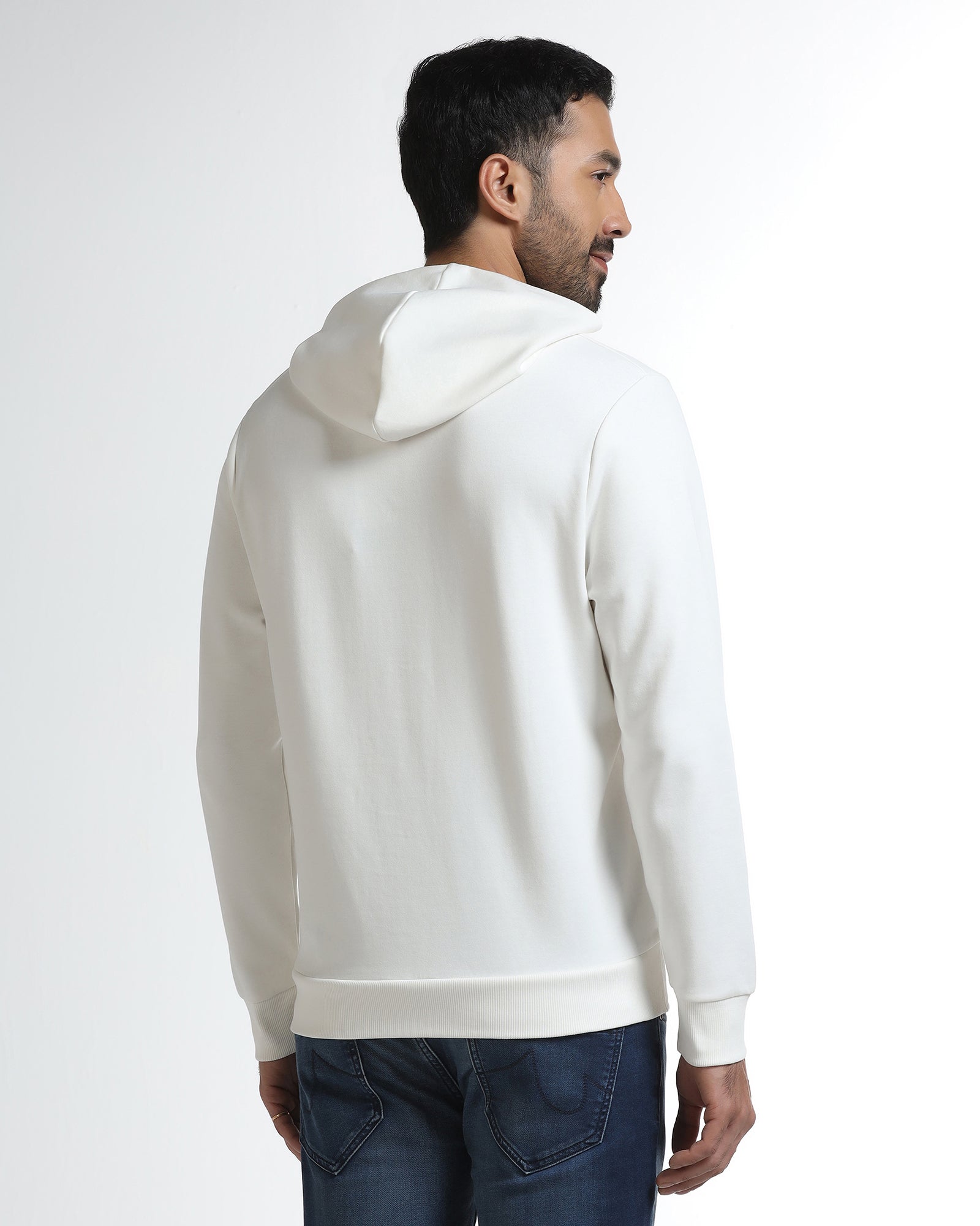 Off White Hoodie Solid Sweatshirt - Tempo