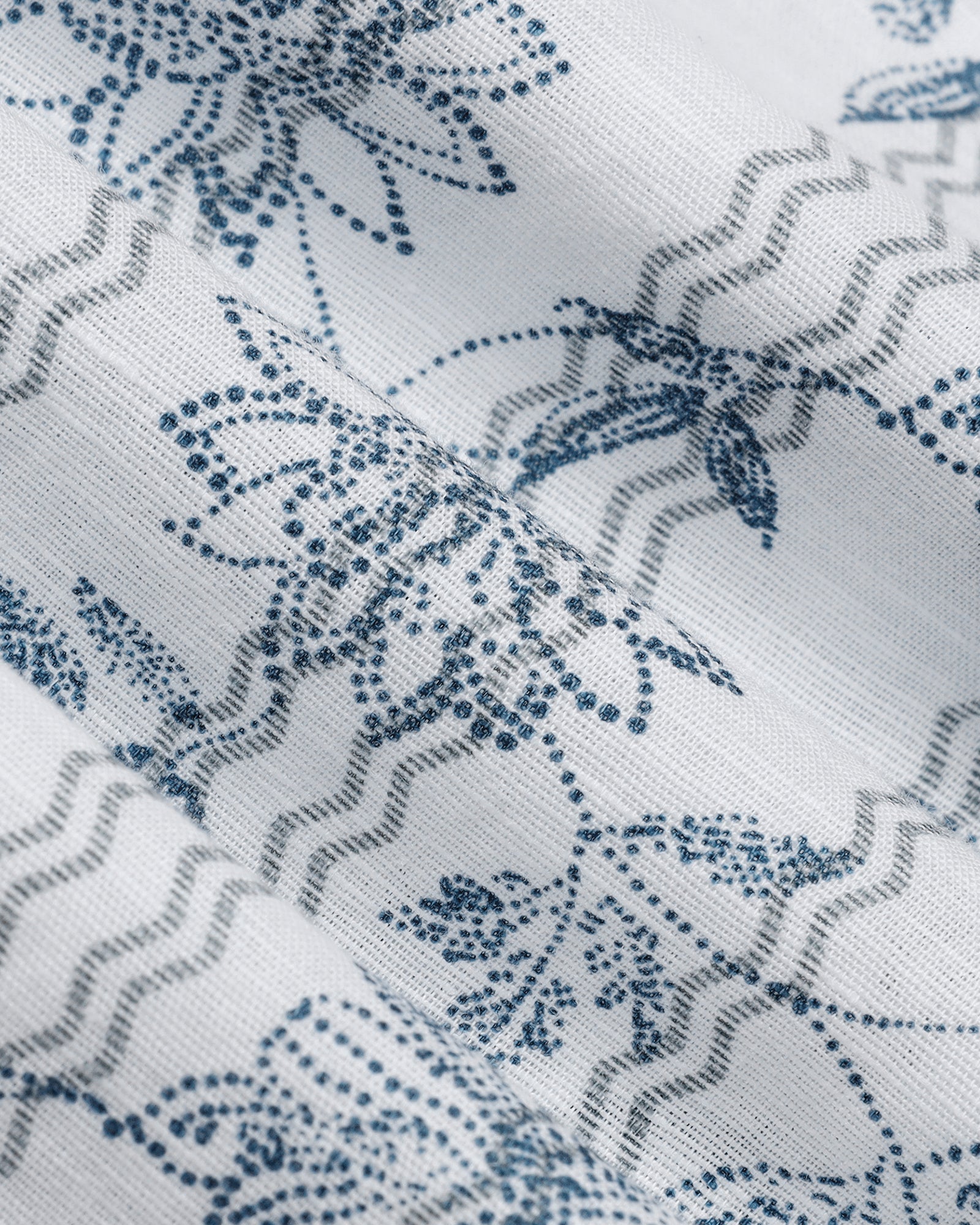 Off White Half Sleeve Linen Printed Shirt - Alvino