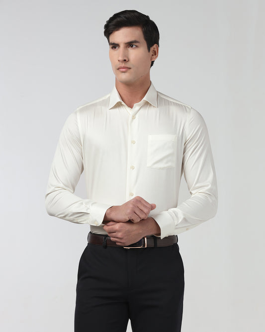 Off White Non Iron Solid Shirt - Sylvia