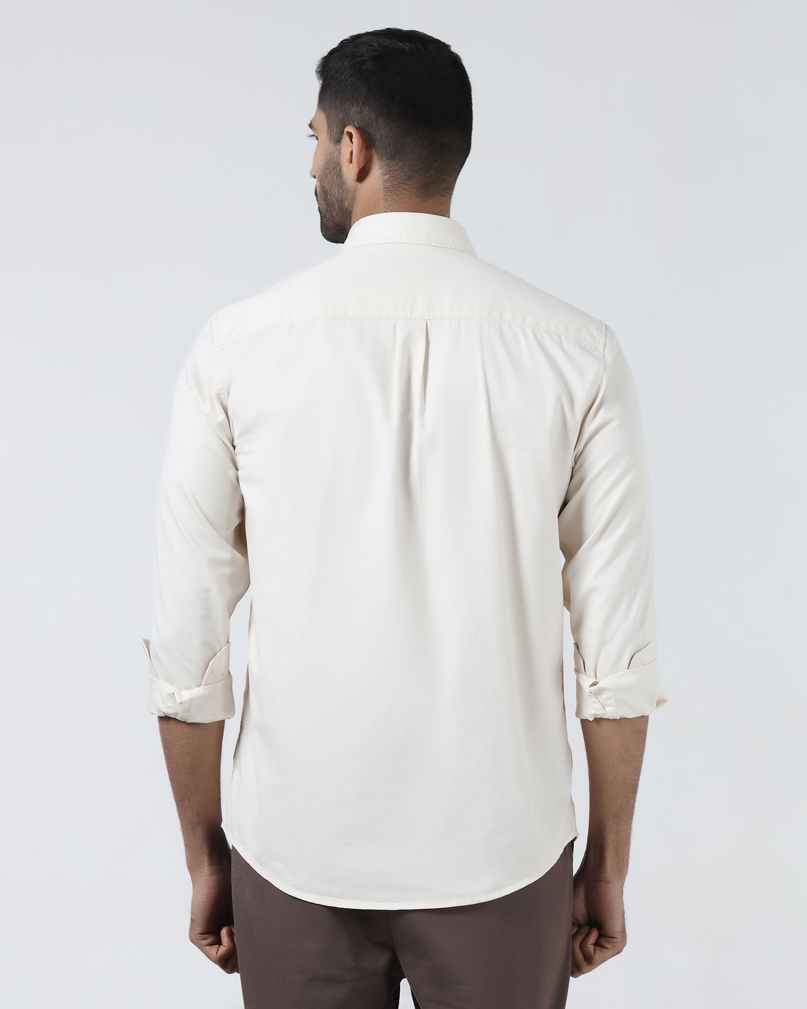 Off White Solid Shirt - Zento