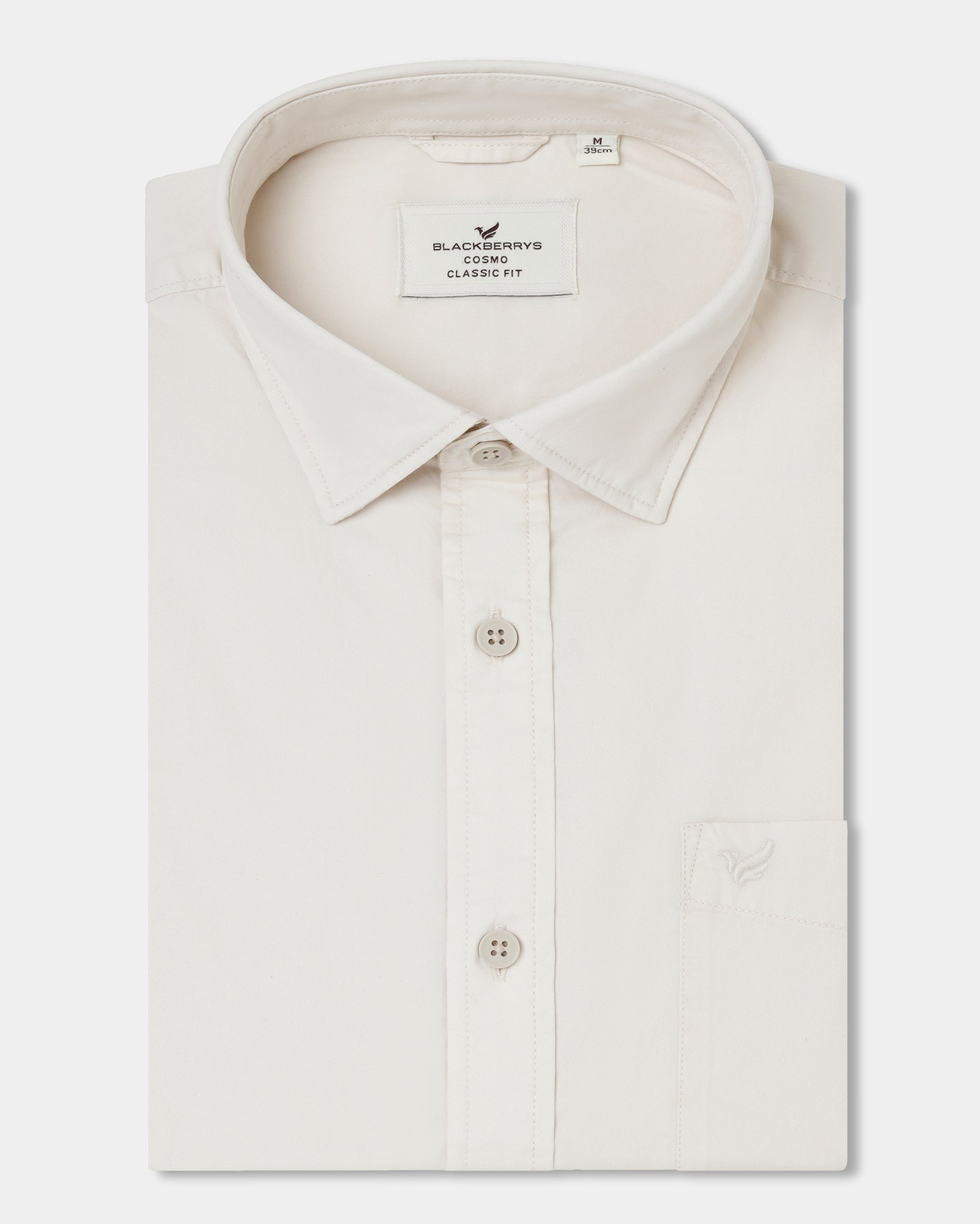 Off White Solid Shirt - Zento