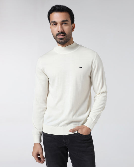 Off White Solid Sweater - Jester