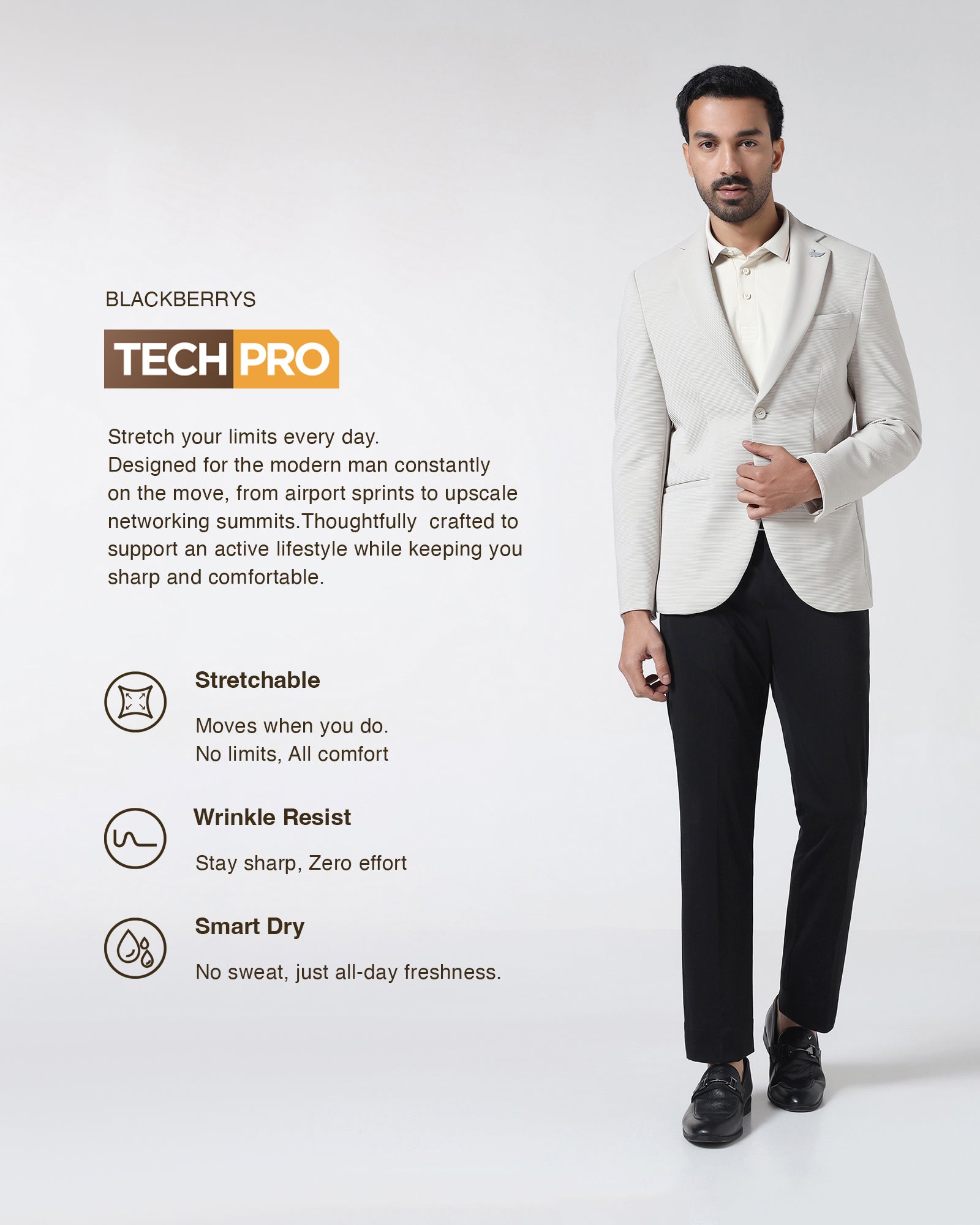 Off White TechPro Stripe Blazer - Siesta