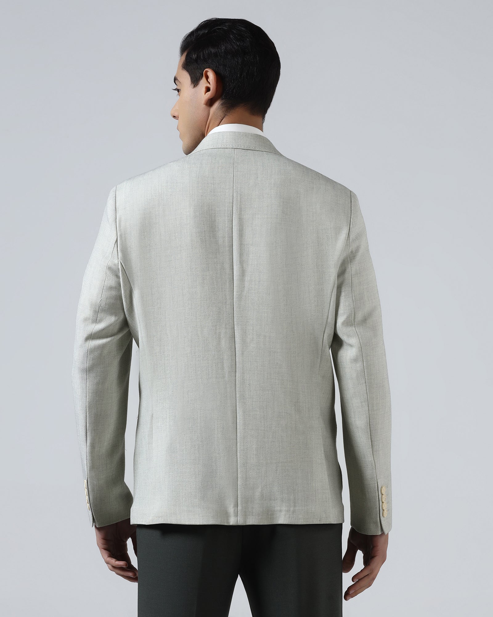 Off White Textured Blazer - Wilson