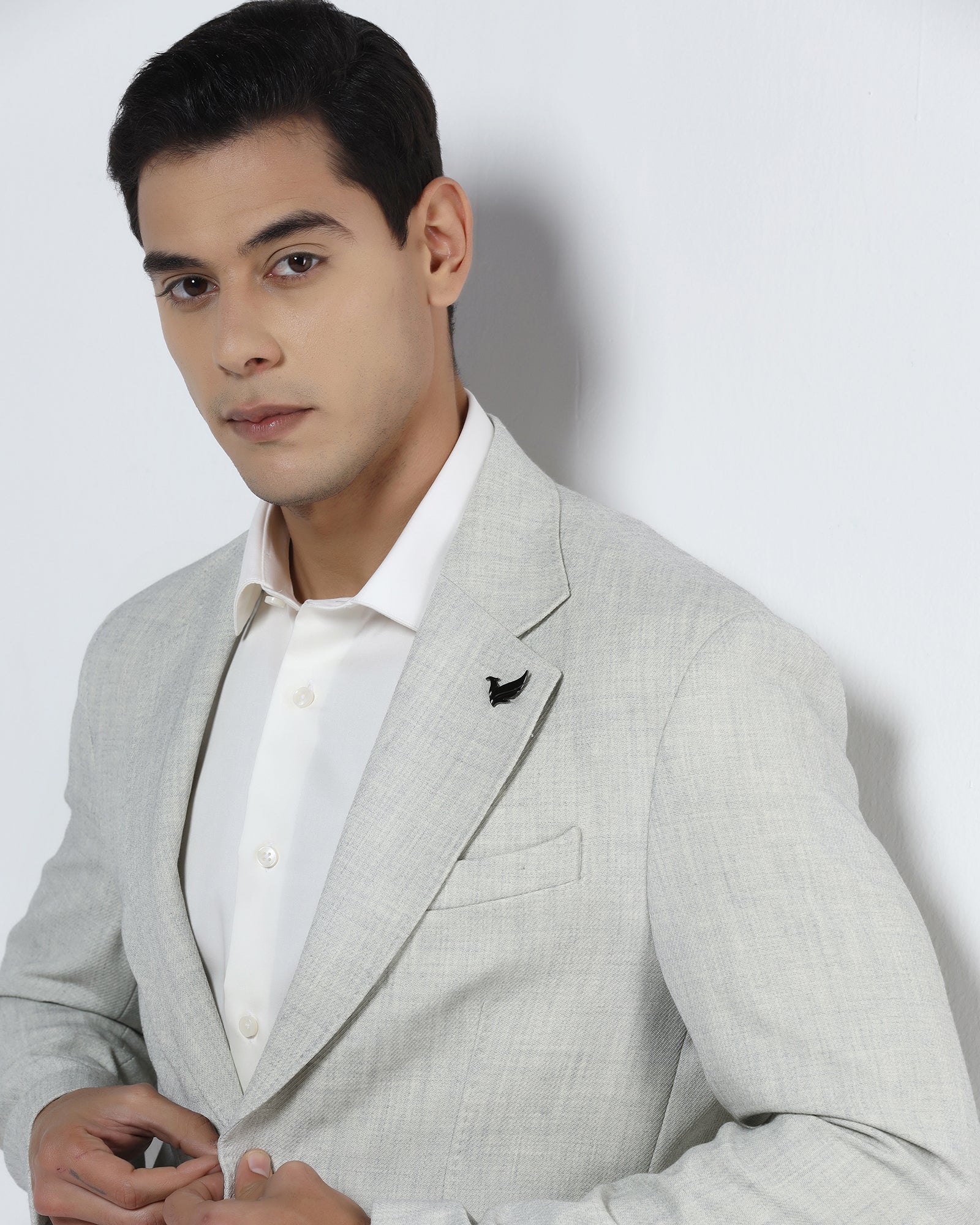 Off White Textured Blazer - Wilson