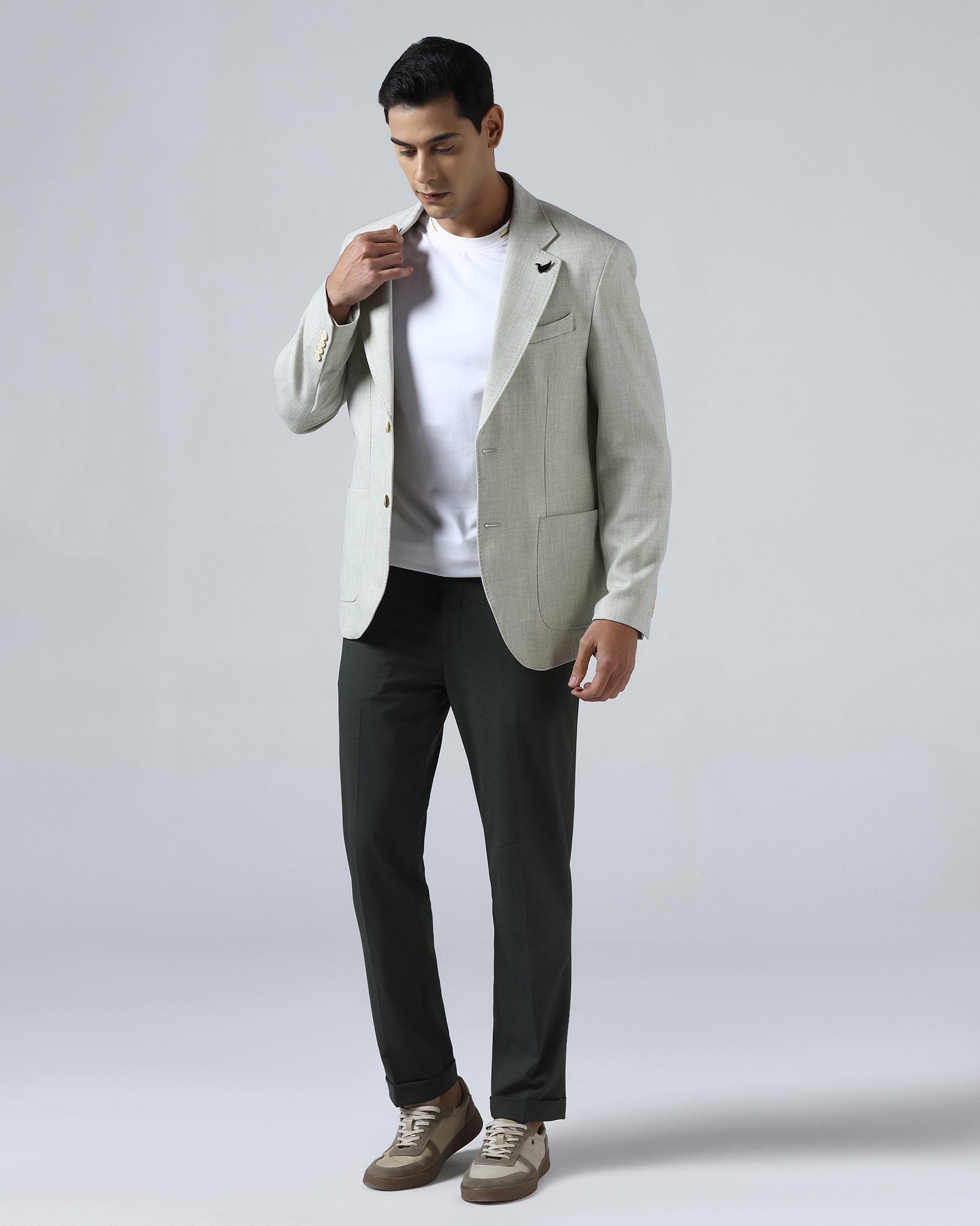Off White Textured Blazer - Wilson