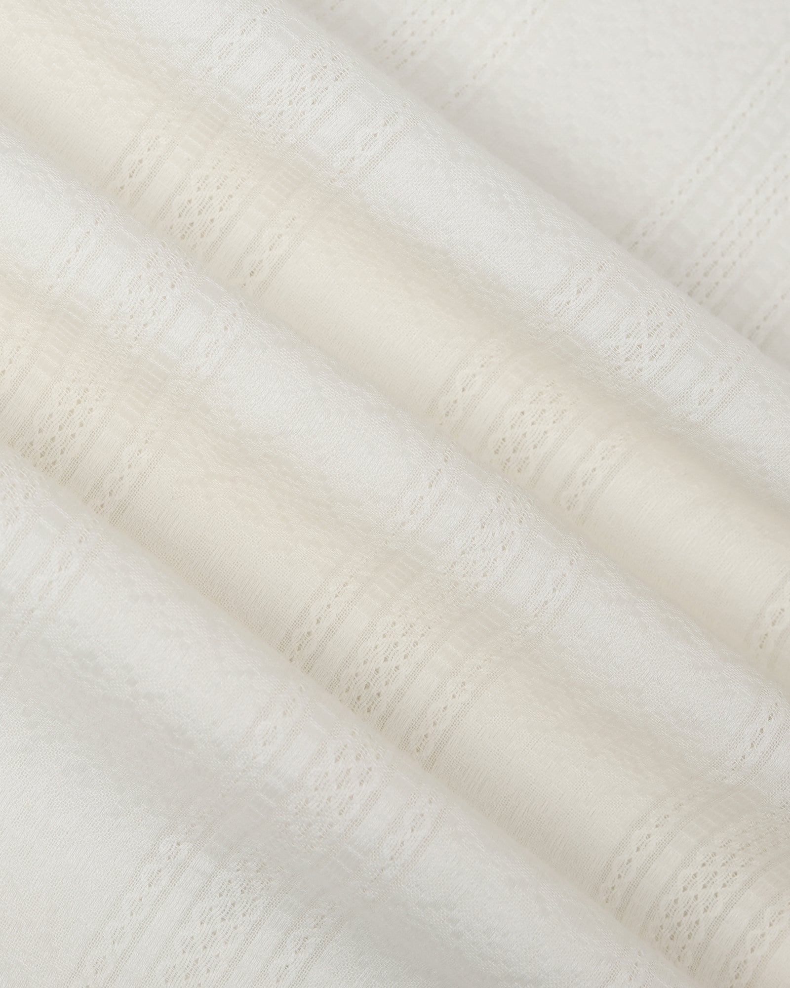 Off White Half Sleeve Textured Shirt - Lambo