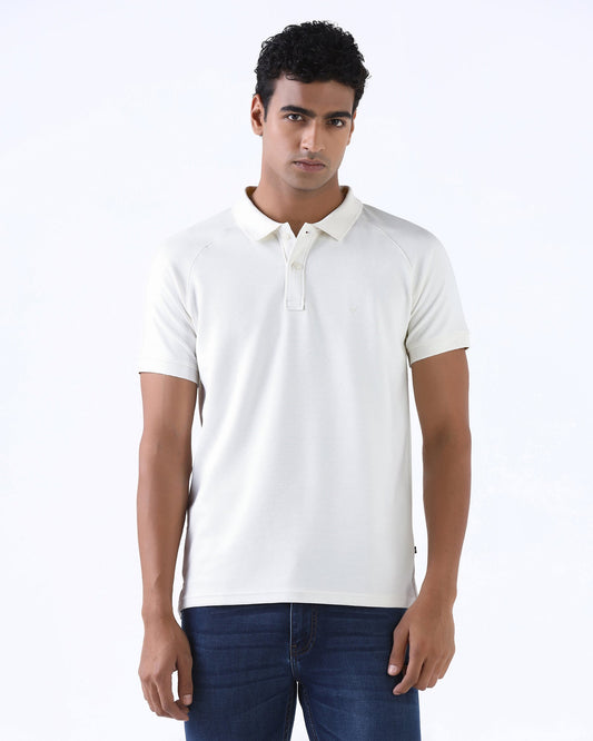 Off White Textured Polo - Jesper
