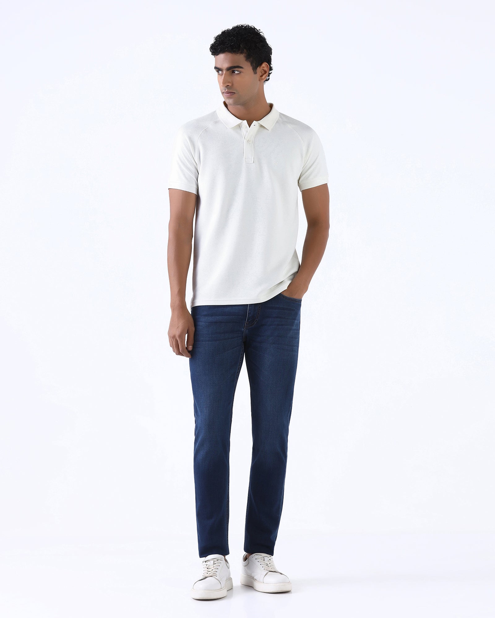 Off White Textured Polo - Jesper