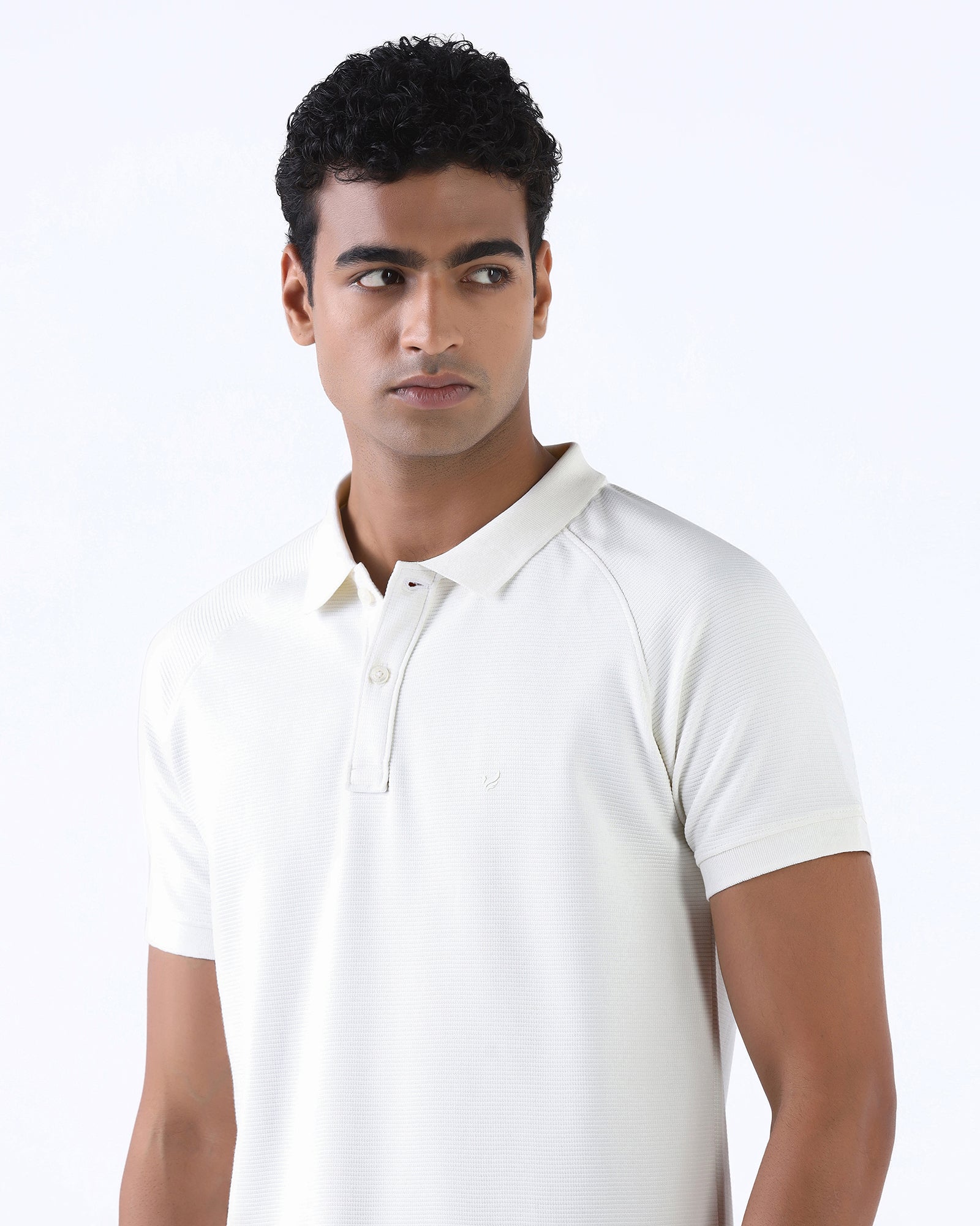 Off White Textured Polo - Jesper