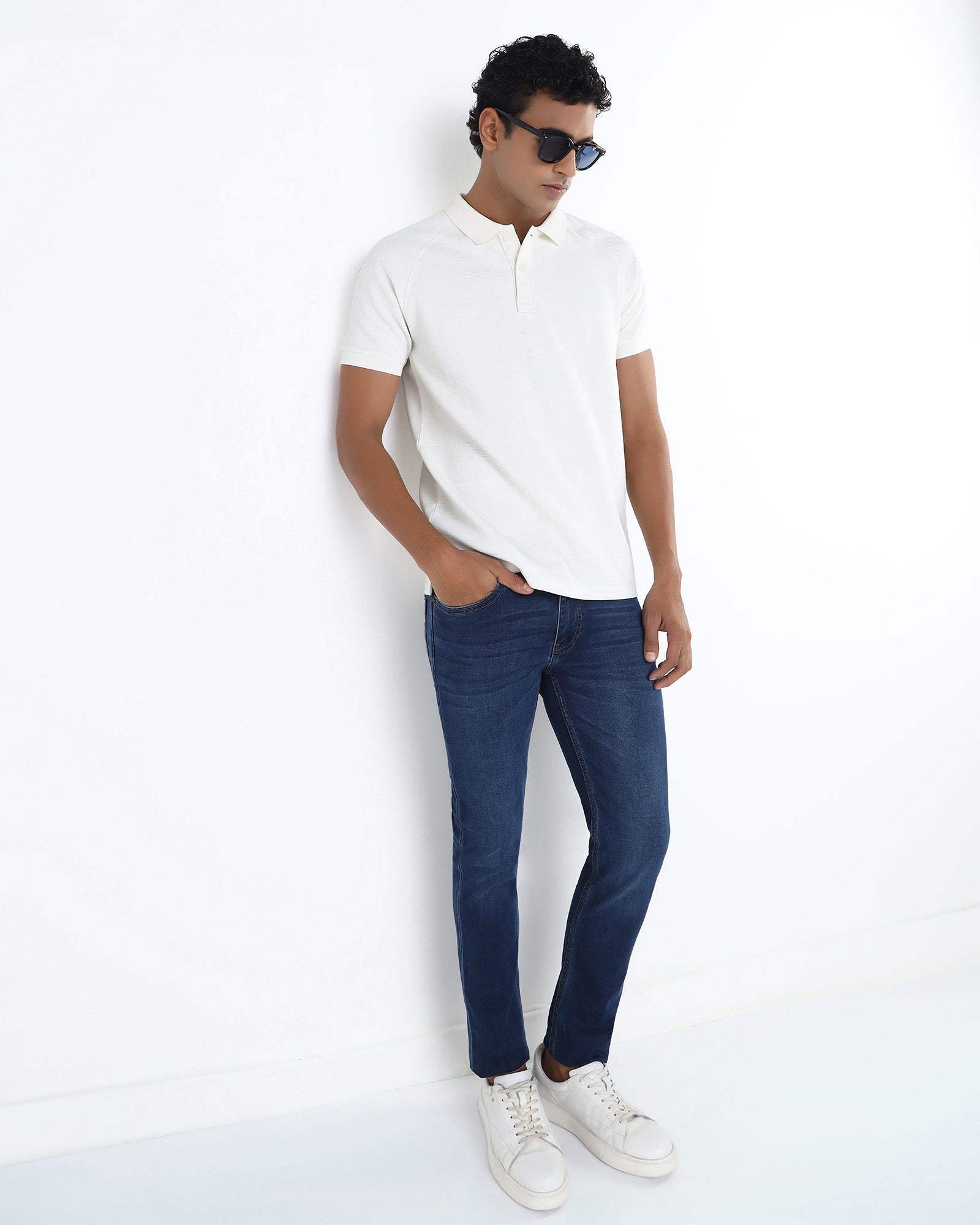 Off White Textured Polo - Jesper