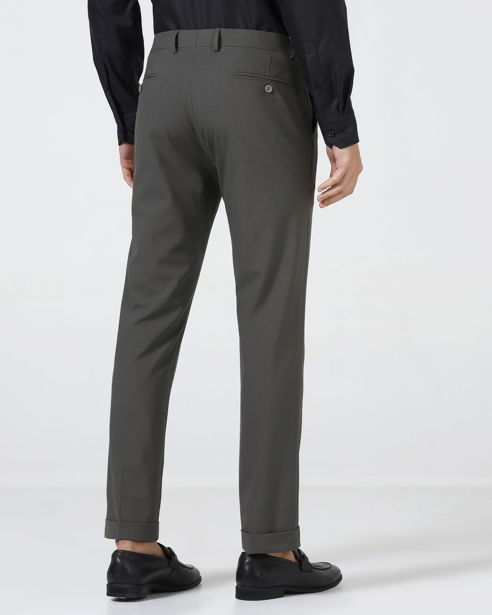 Olive Solid Trouser - Arnold
