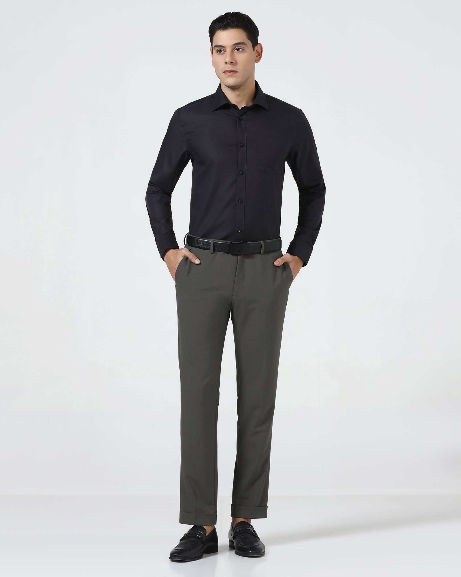 Olive Solid Trouser - Arnold