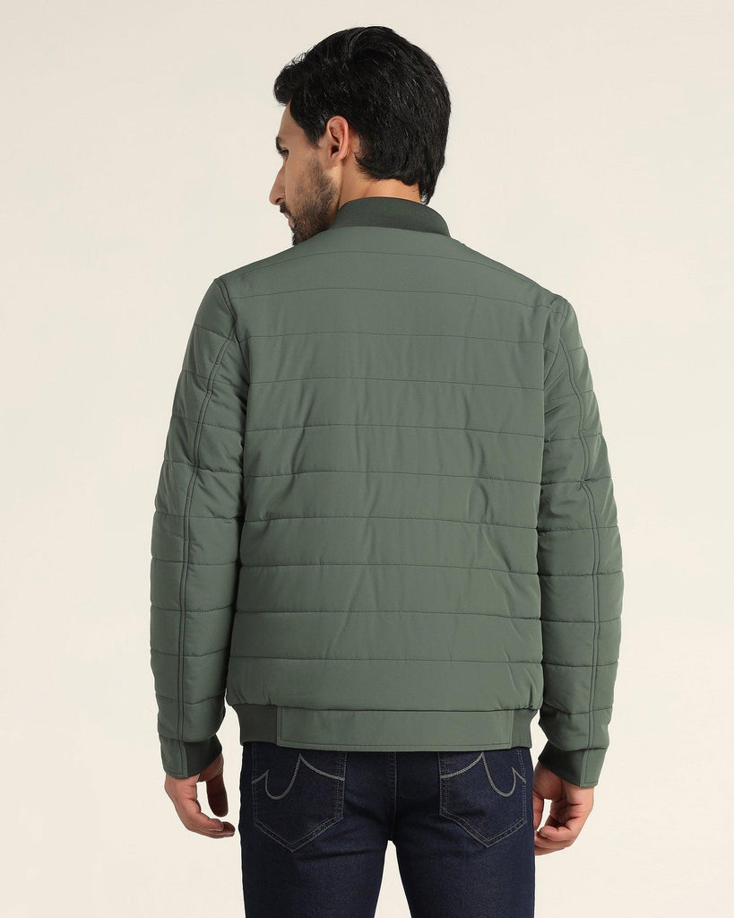 Reversible Olive Solid Zipper Jacket - Vietro