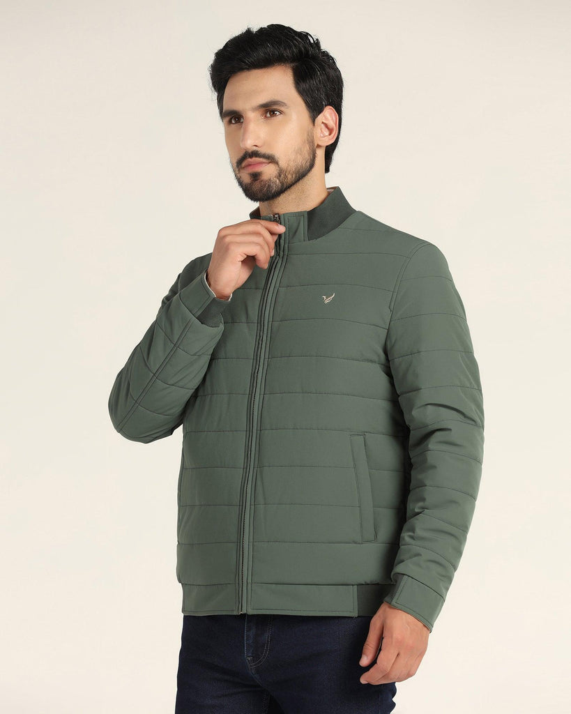 Reversible Olive Solid Zipper Jacket - Vietro