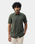 Olive Half Sleeve Linen Solid Shirt - Cleo