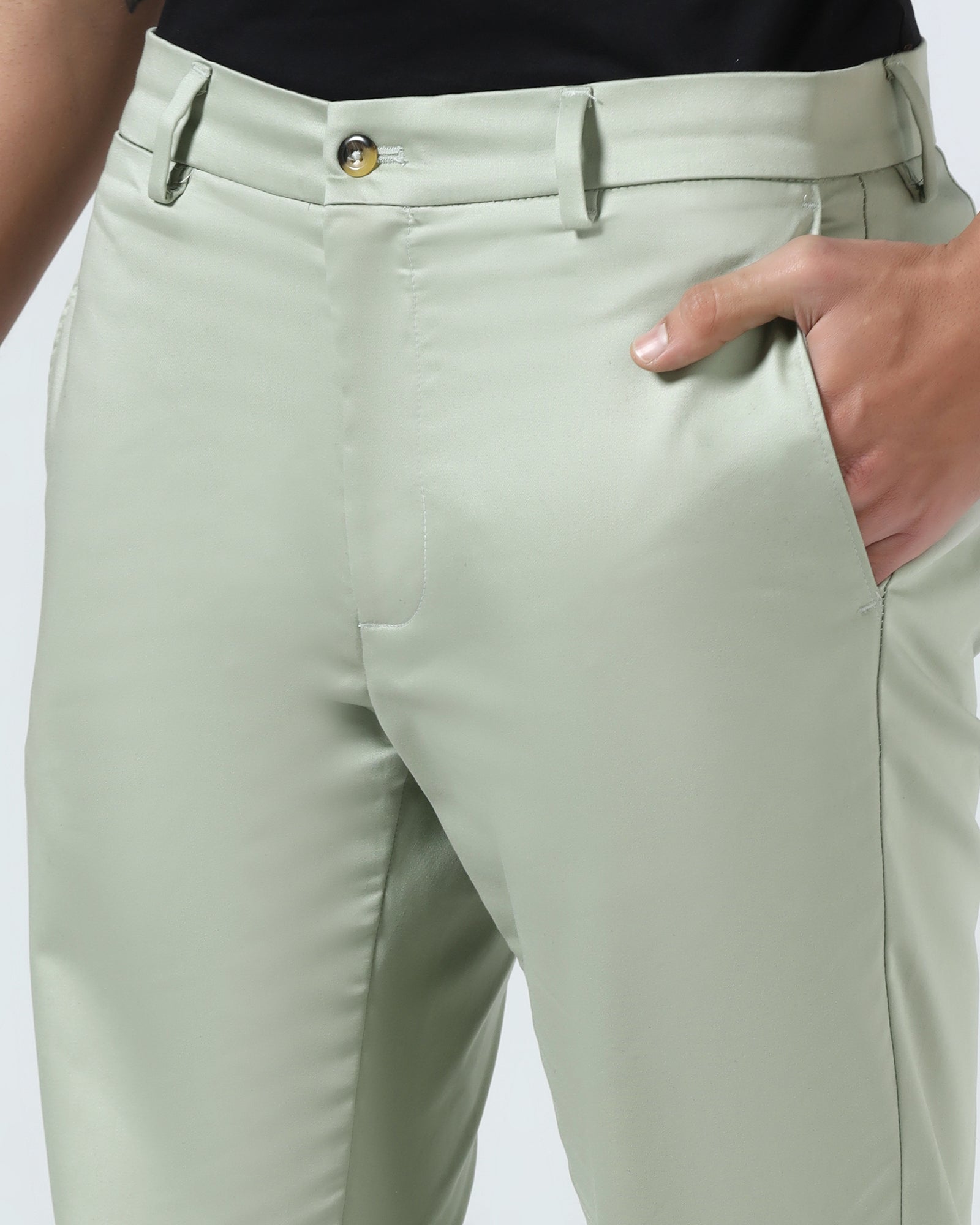Olive Non Iron Solid Khakis - Cypres