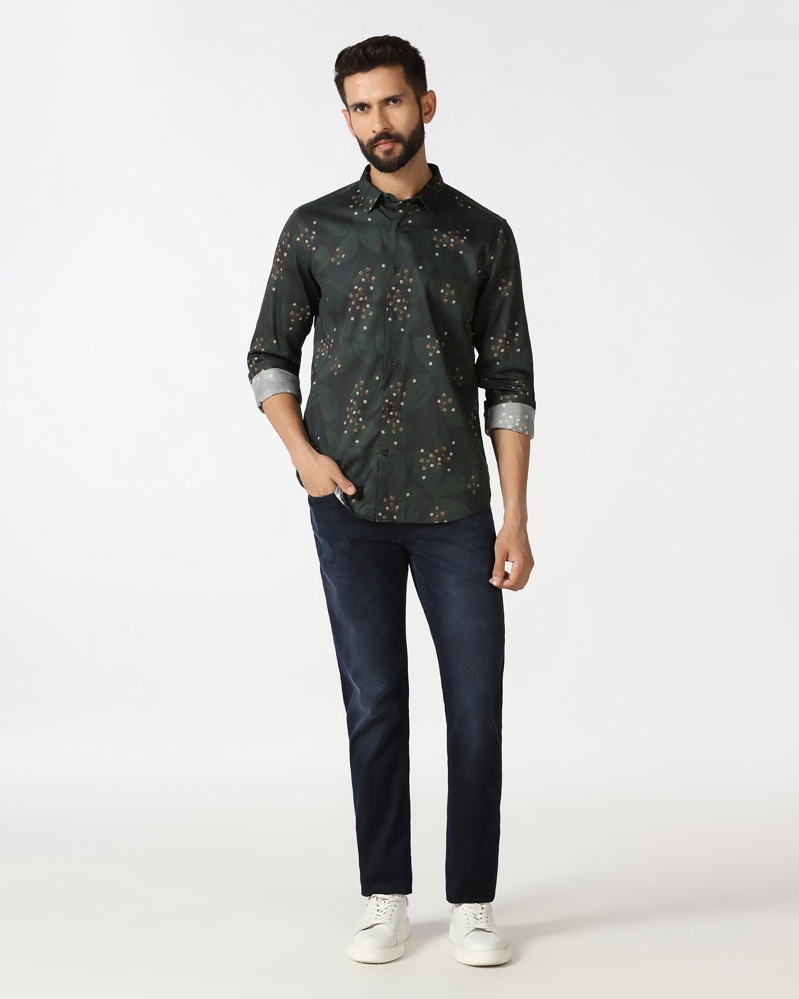 Olive Printed Shirt - Fedot
