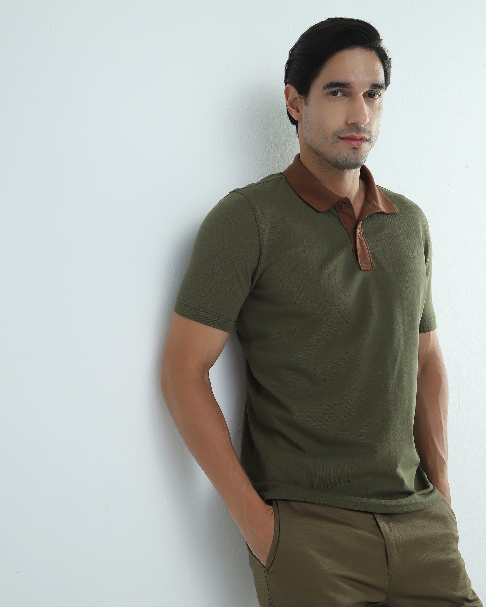 Olive Solid Polo - Lono