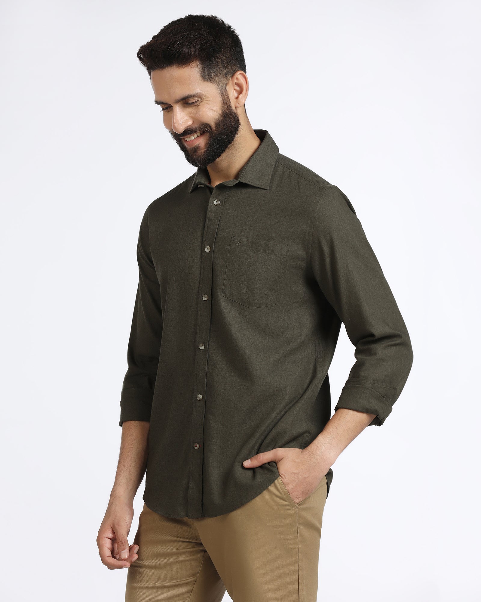 Olive Solid Shirt - Lenox