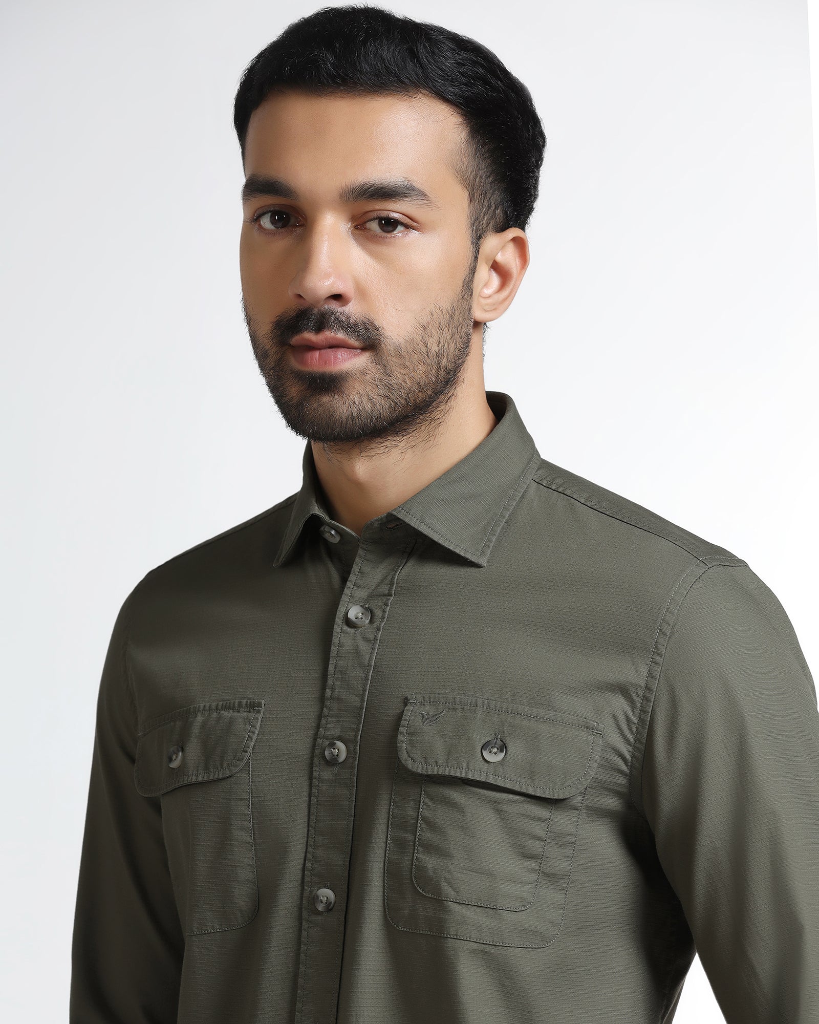 Olive Solid Shirt - Renob