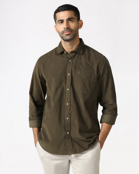 Olive Solid Shirt - Tevez