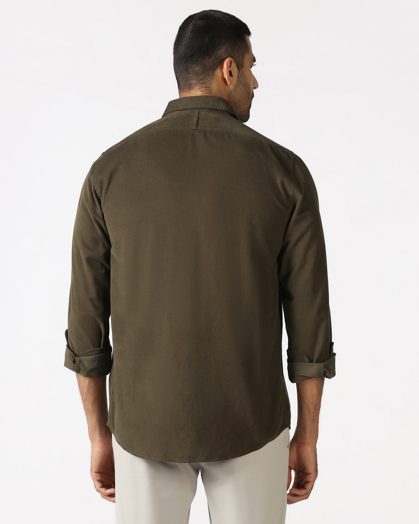 Olive Solid Shirt - Tevez