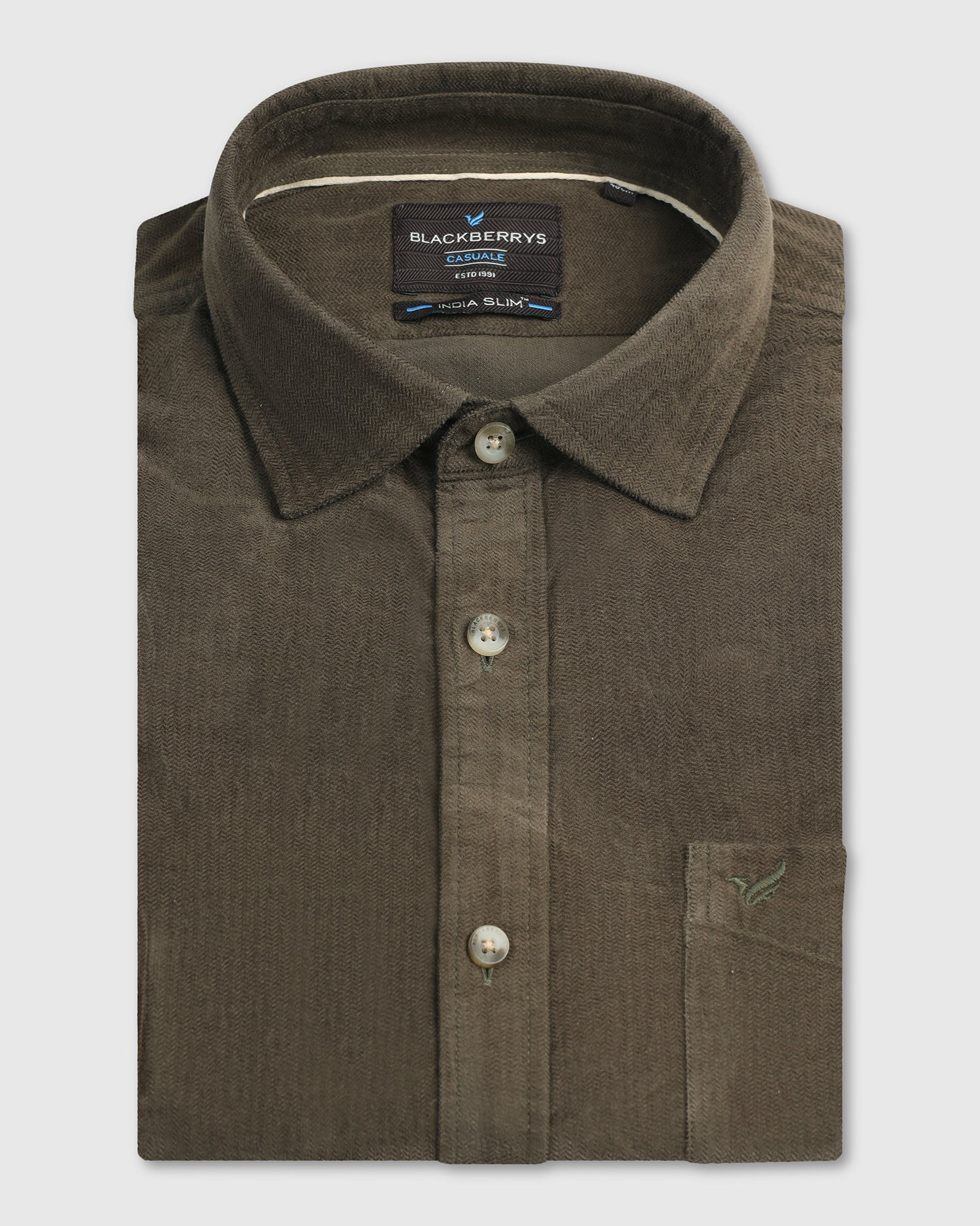 Olive Solid Shirt - Tevez