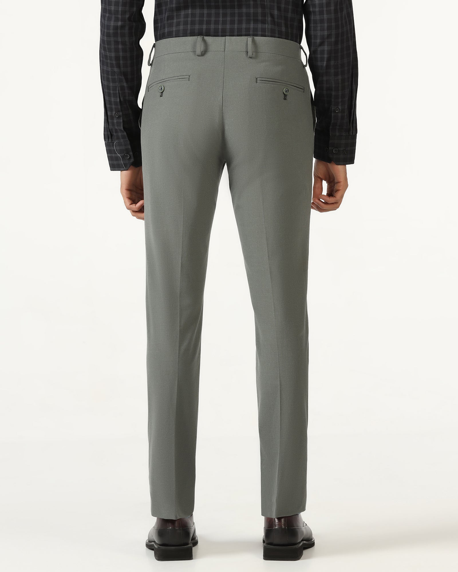 Olive Solid Trouser - Johny