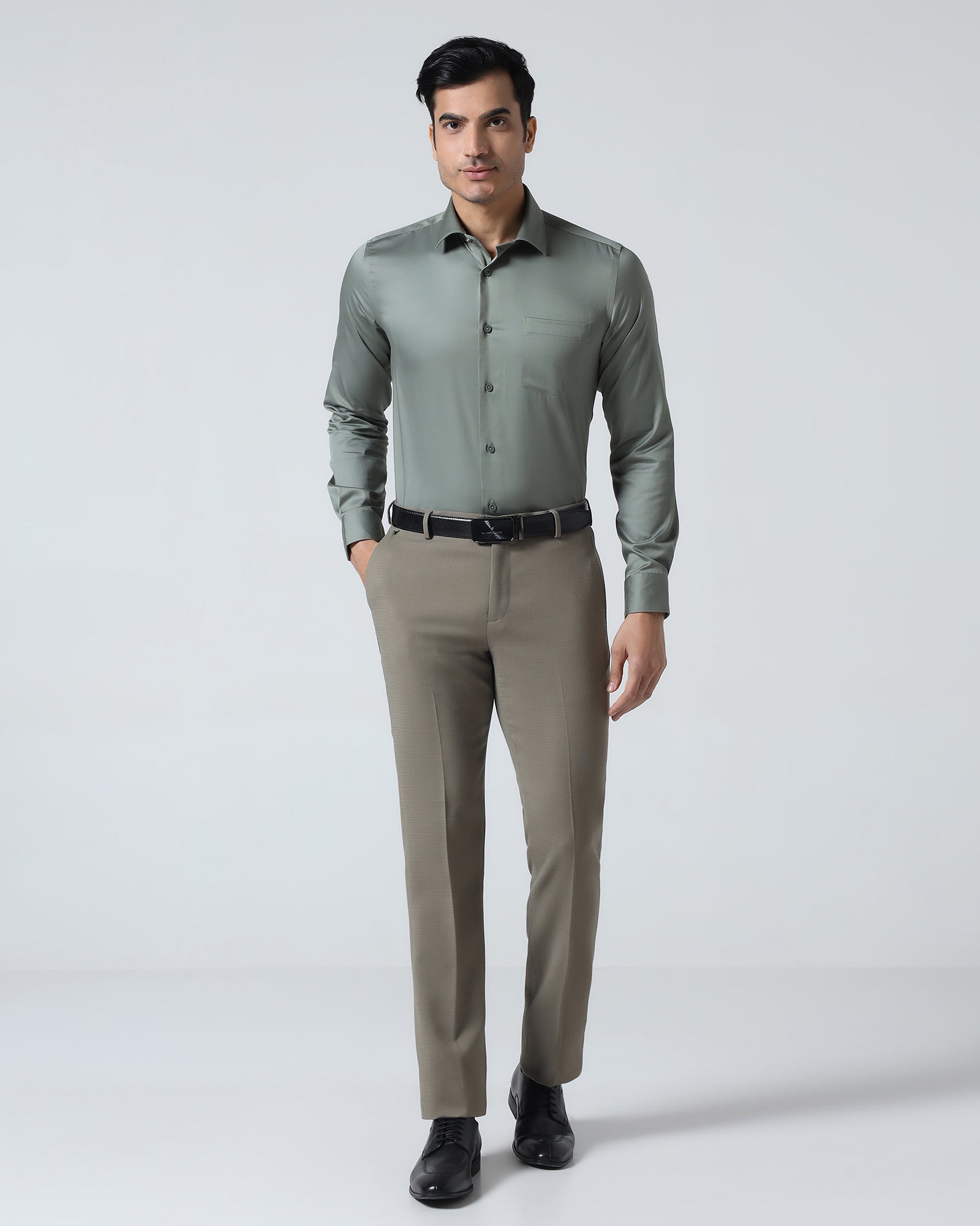 Olive Solid Trouser - Kings