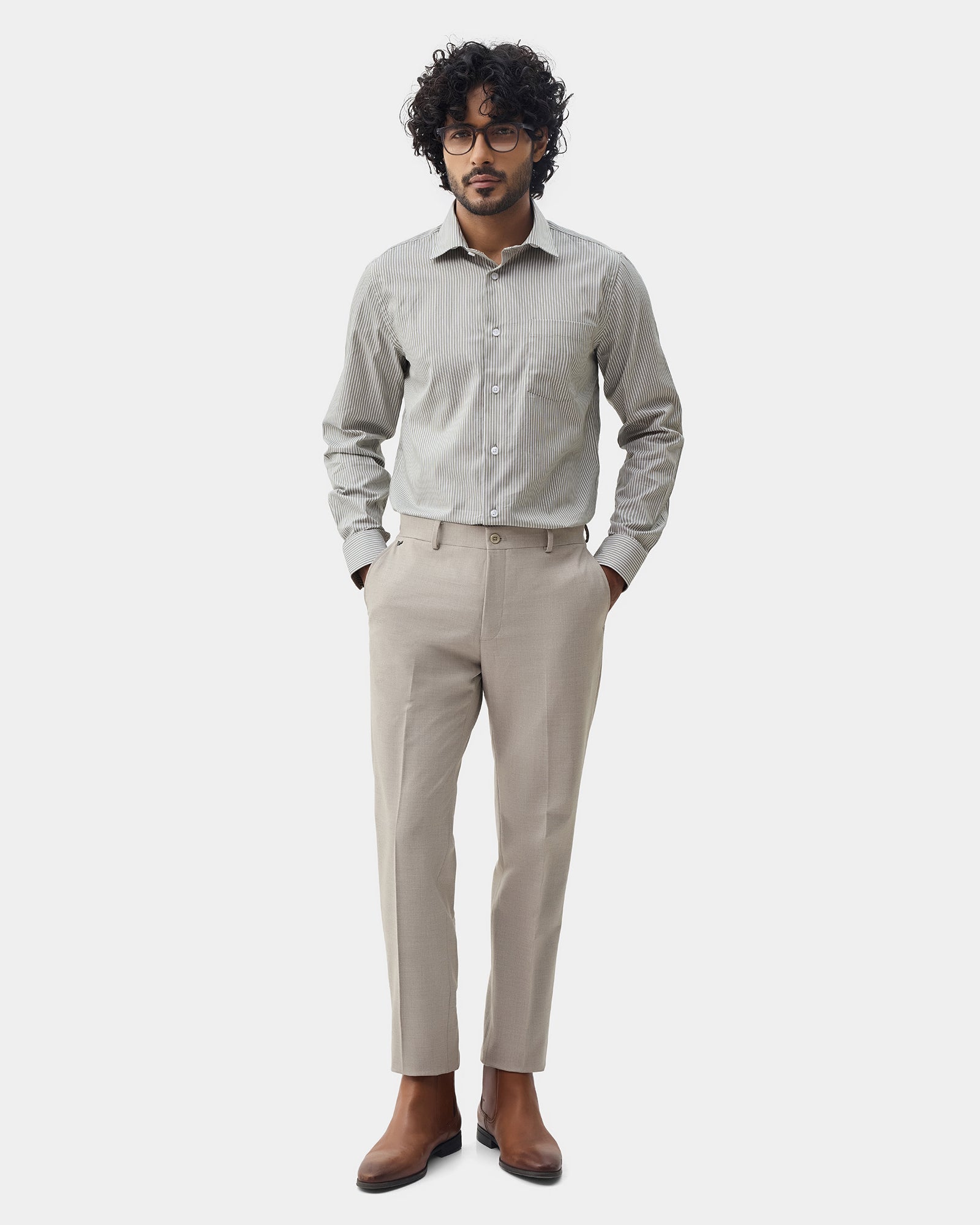 Olive Stripe Shirt - Foren
