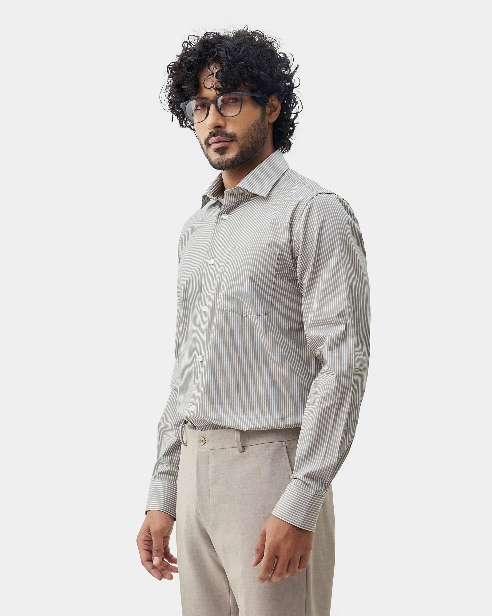 Olive Stripe Shirt - Foren