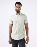 Olive Half Sleeve Stripe Shirt - Redot