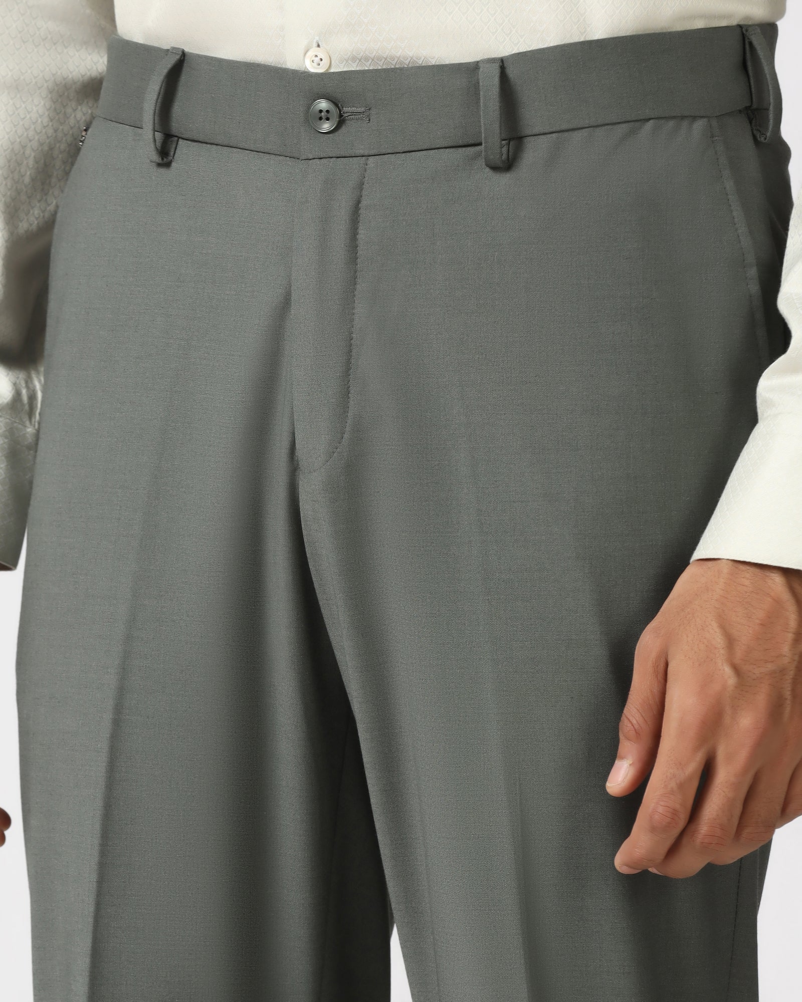 Olive Technowaist Solid Trouser - John