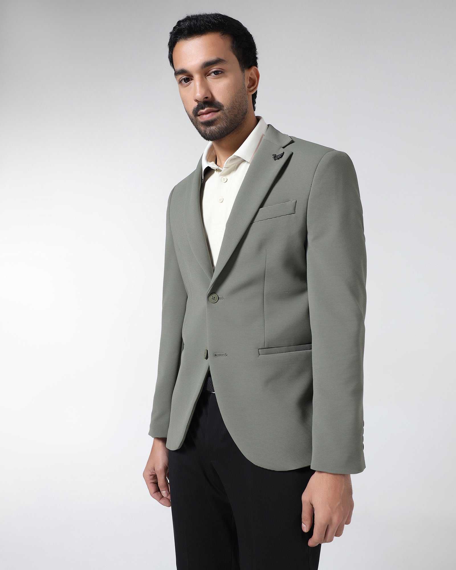 Olive TechPro Stripe Blazer - Siesta
