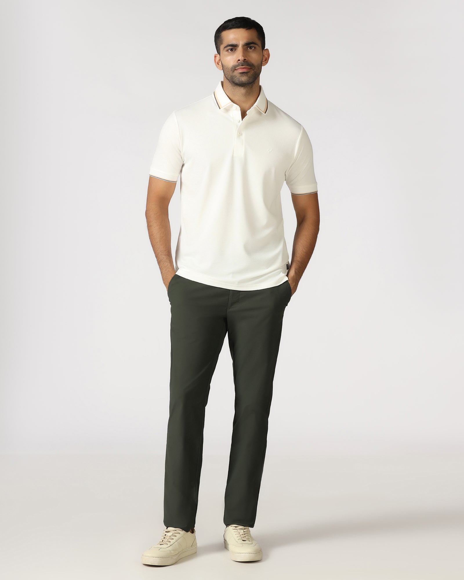 Olive Techpro Textured Khakis - Ticino