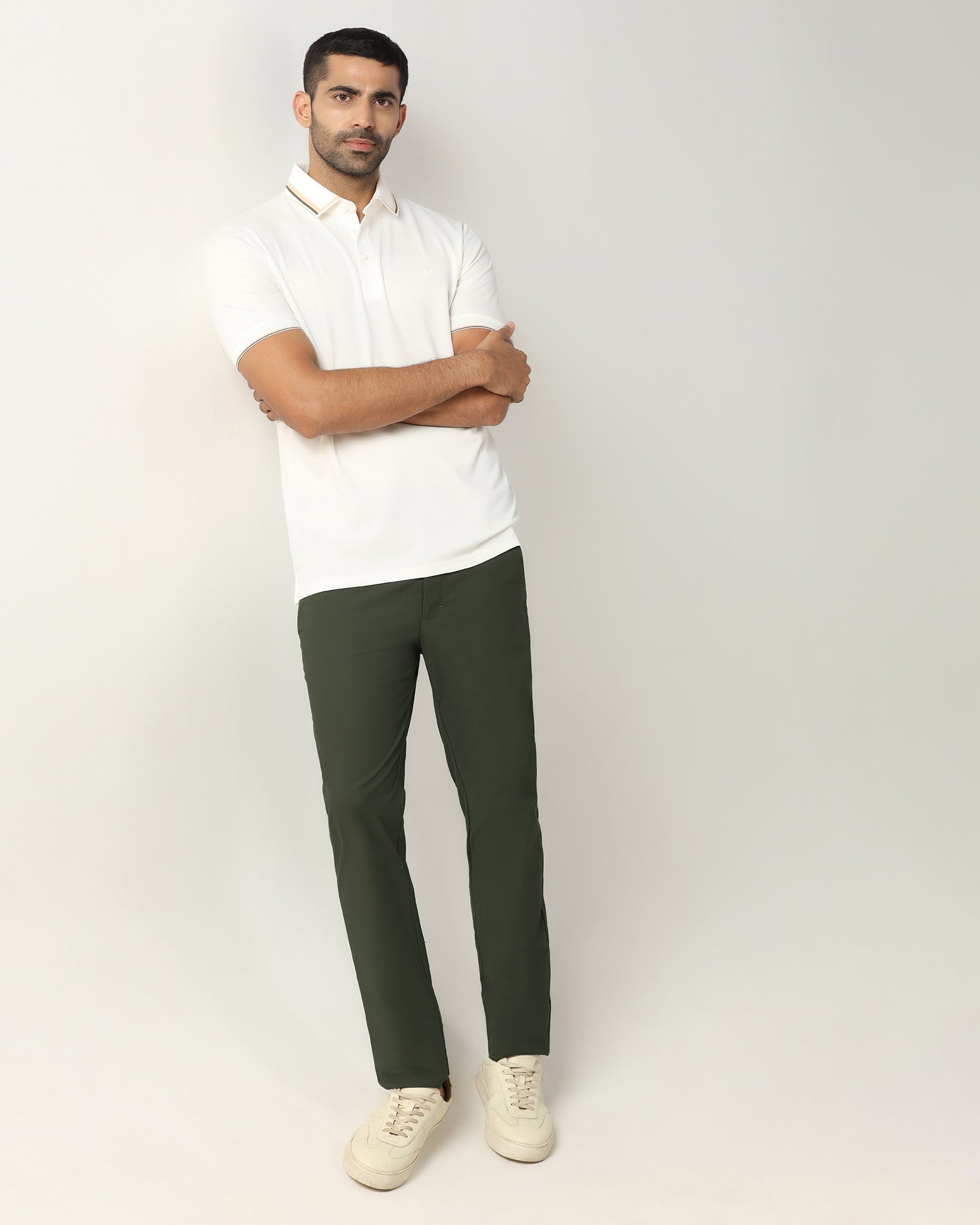 Olive Techpro Textured Khakis - Ticino