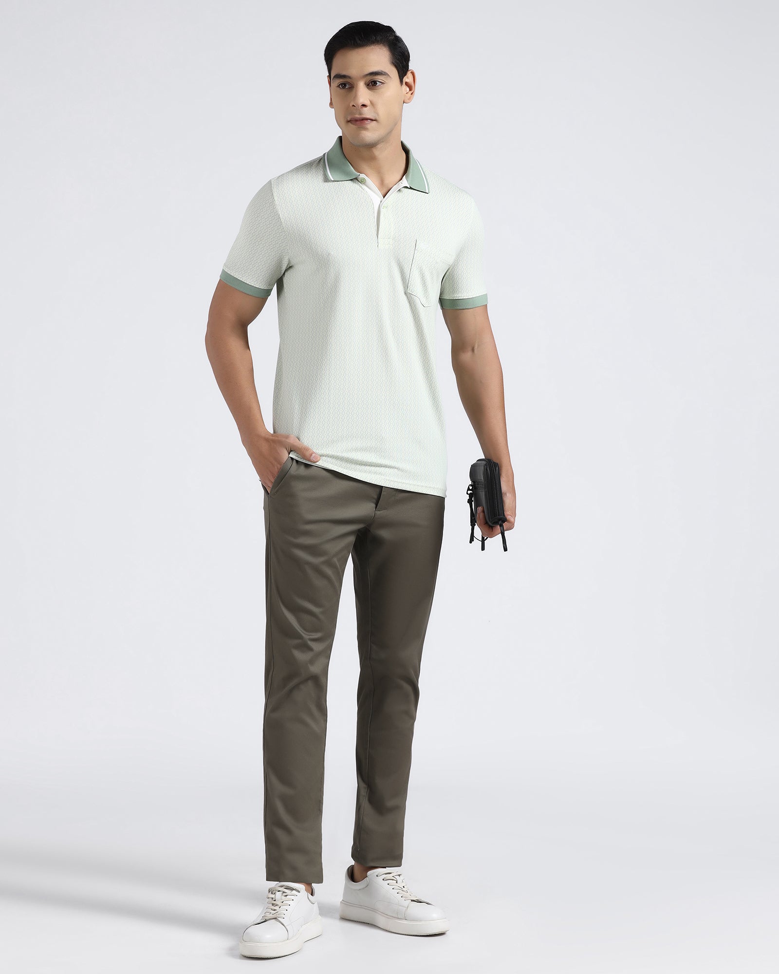 Olive Textured Khakis - Aurea