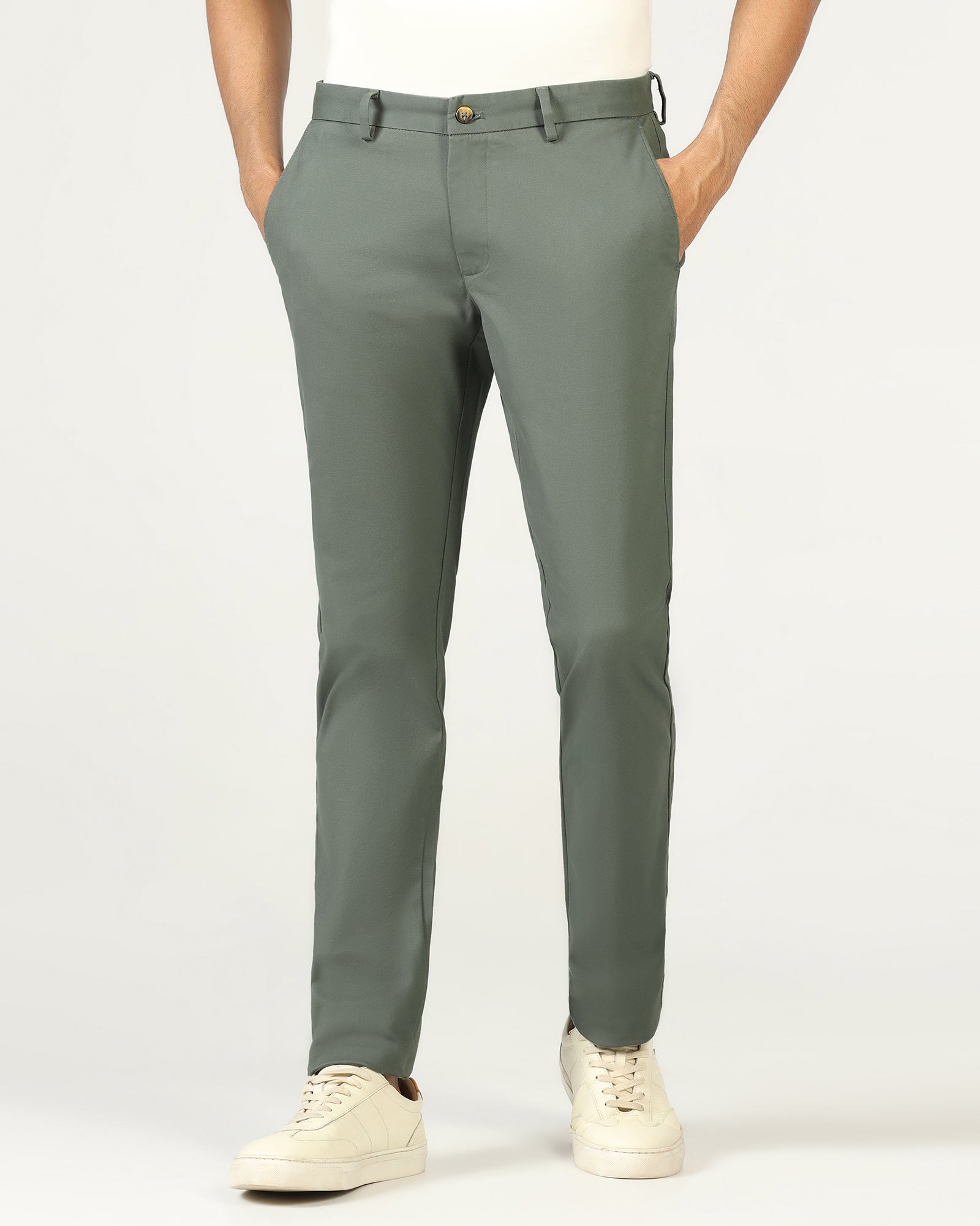 Olive Textured Khakis - Karis