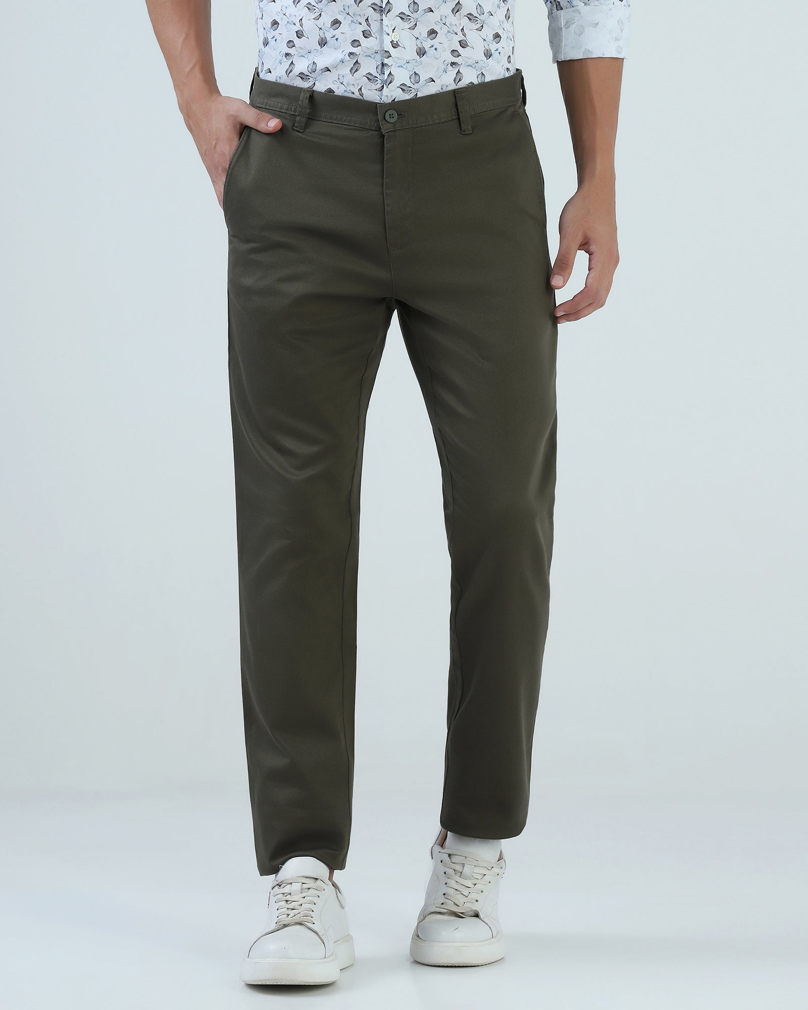 Olive Textured Khakis - Rolf